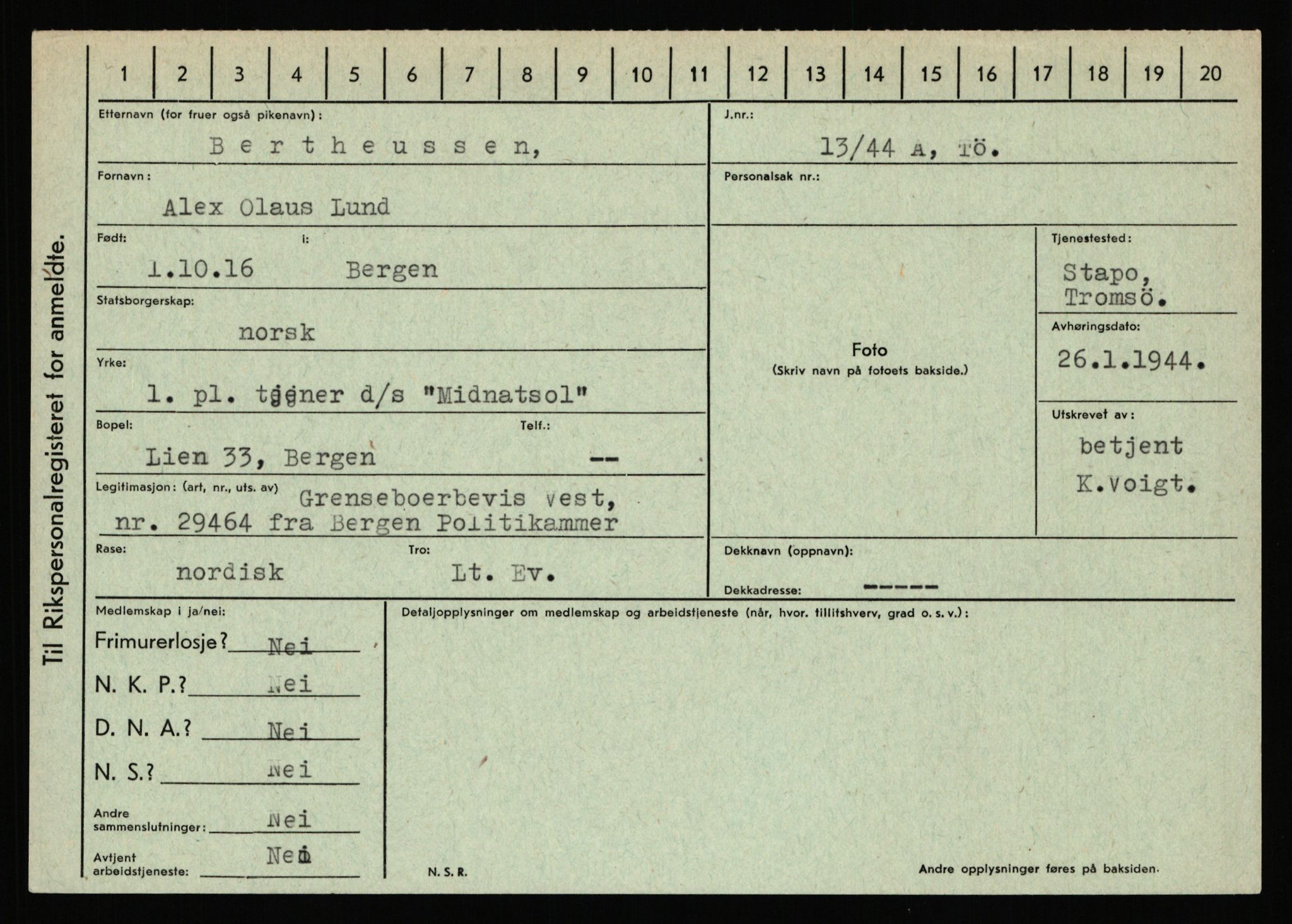 Statspolitiet - Hovedkontoret / Osloavdelingen, AV/RA-S-1329/C/Ca/L0002: Arneberg - Brand, 1943-1945, p. 3143