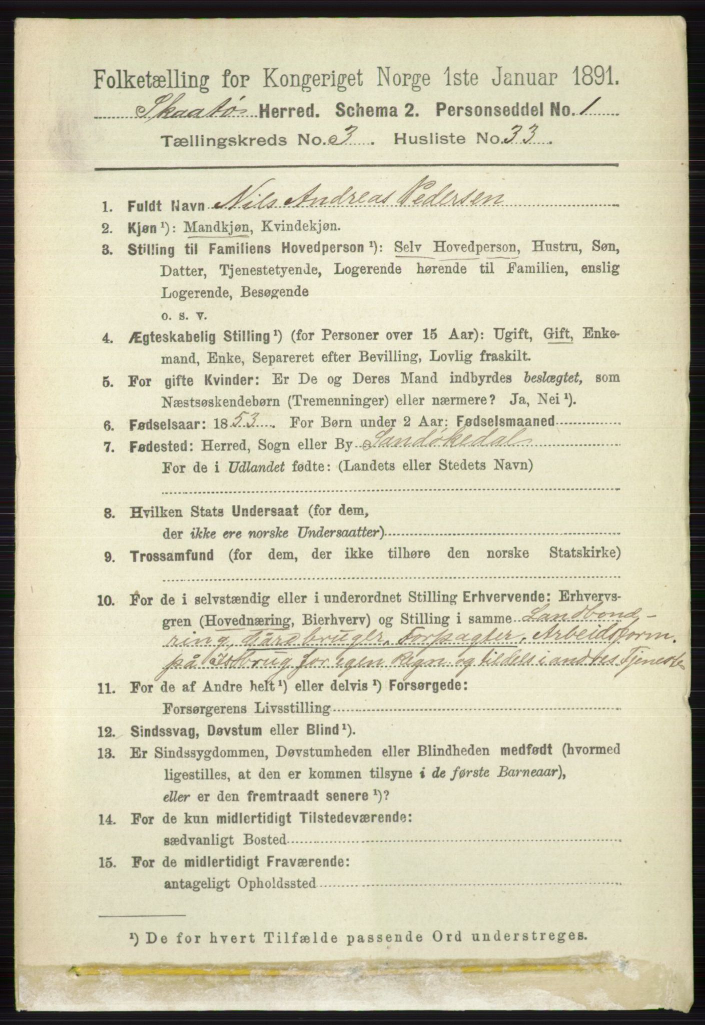 RA, 1891 census for 0815 Skåtøy, 1891, p. 660