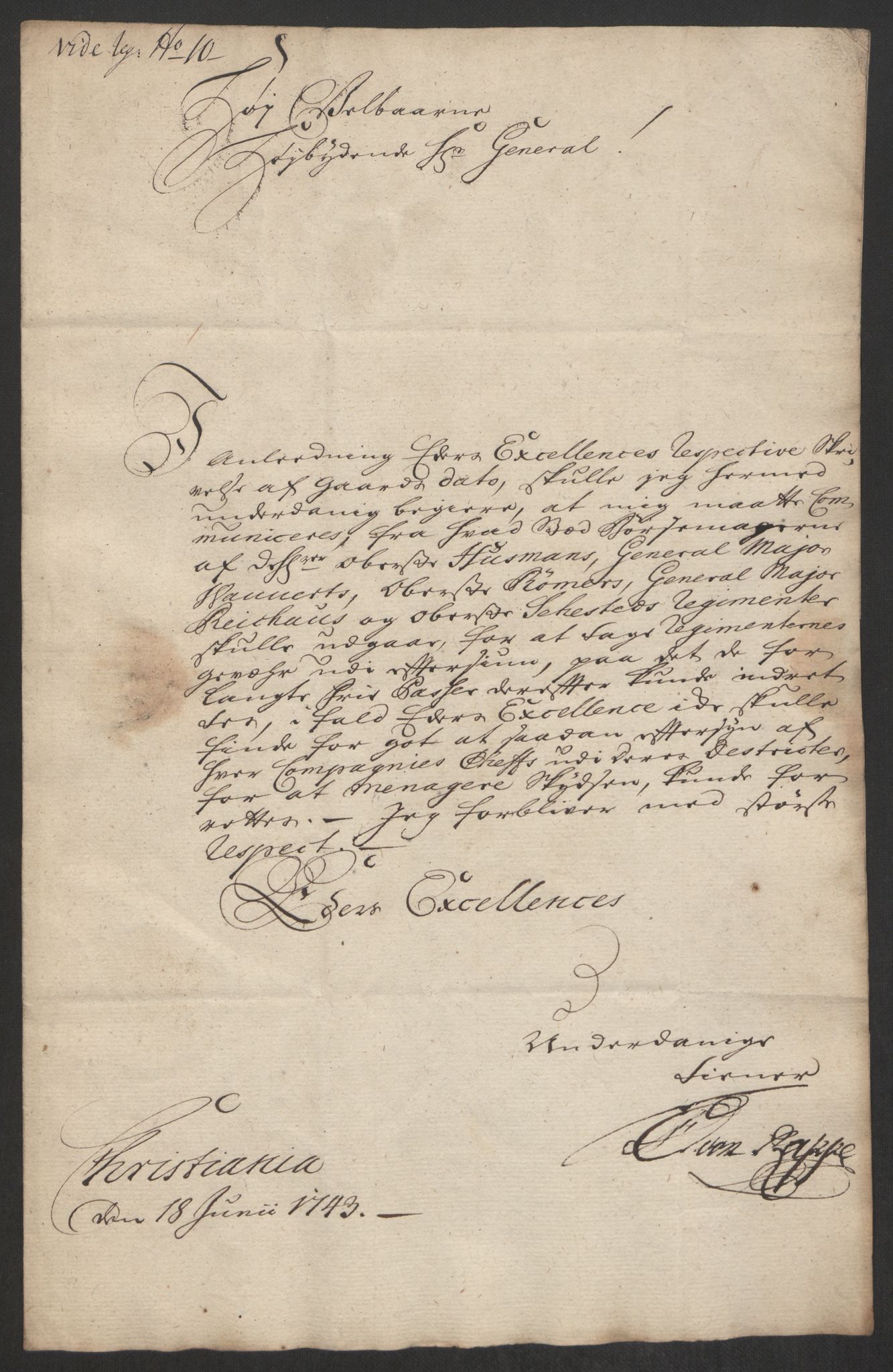 Kommanderende general (KG I) med Det norske krigsdirektorium, AV/RA-EA-5419/D/L0062: Stattholderens, stiftamtmenns og amtmenns brev, 1741-1745, p. 186