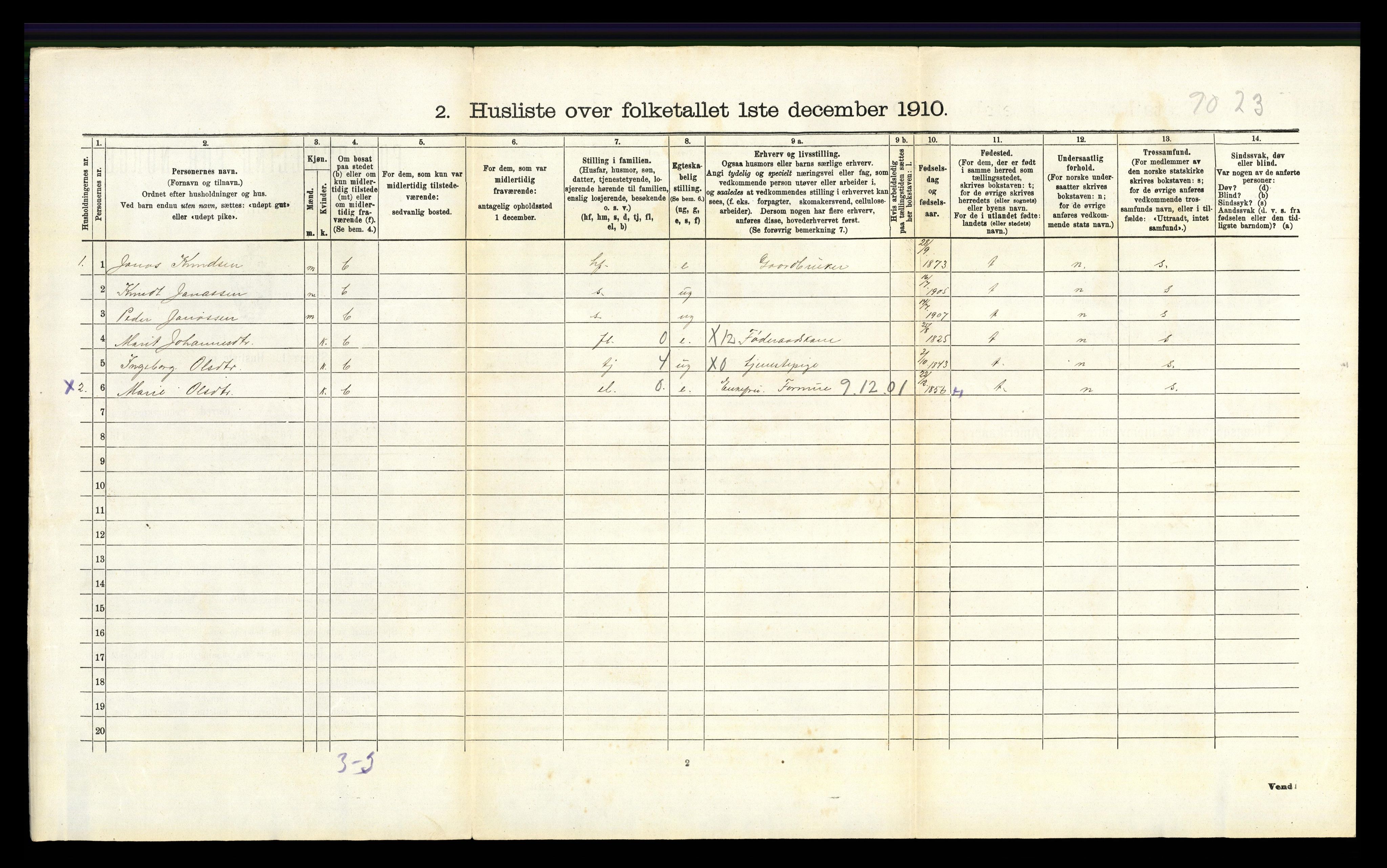 RA, 1910 census for Lesja, 1910, p. 558