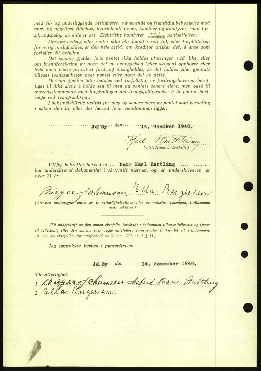 Moss sorenskriveri, SAO/A-10168: Mortgage book no. B10, 1940-1941, Diary no: : 1919/1940