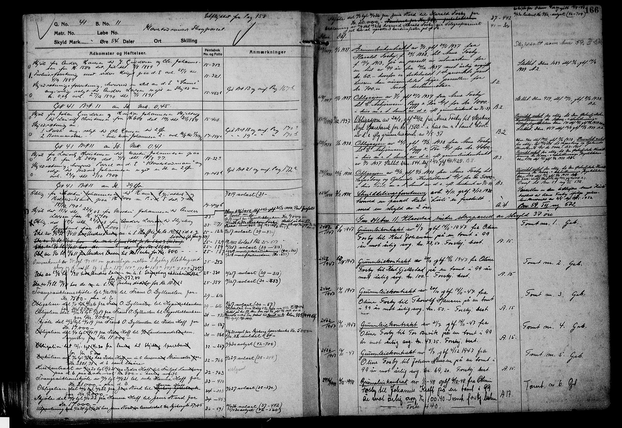 Tune sorenskriveri, AV/SAO-A-10470/G/Ga/Gab/Gabf/L0001: Mortgage register no. VI 1, 1782-1953, p. 166