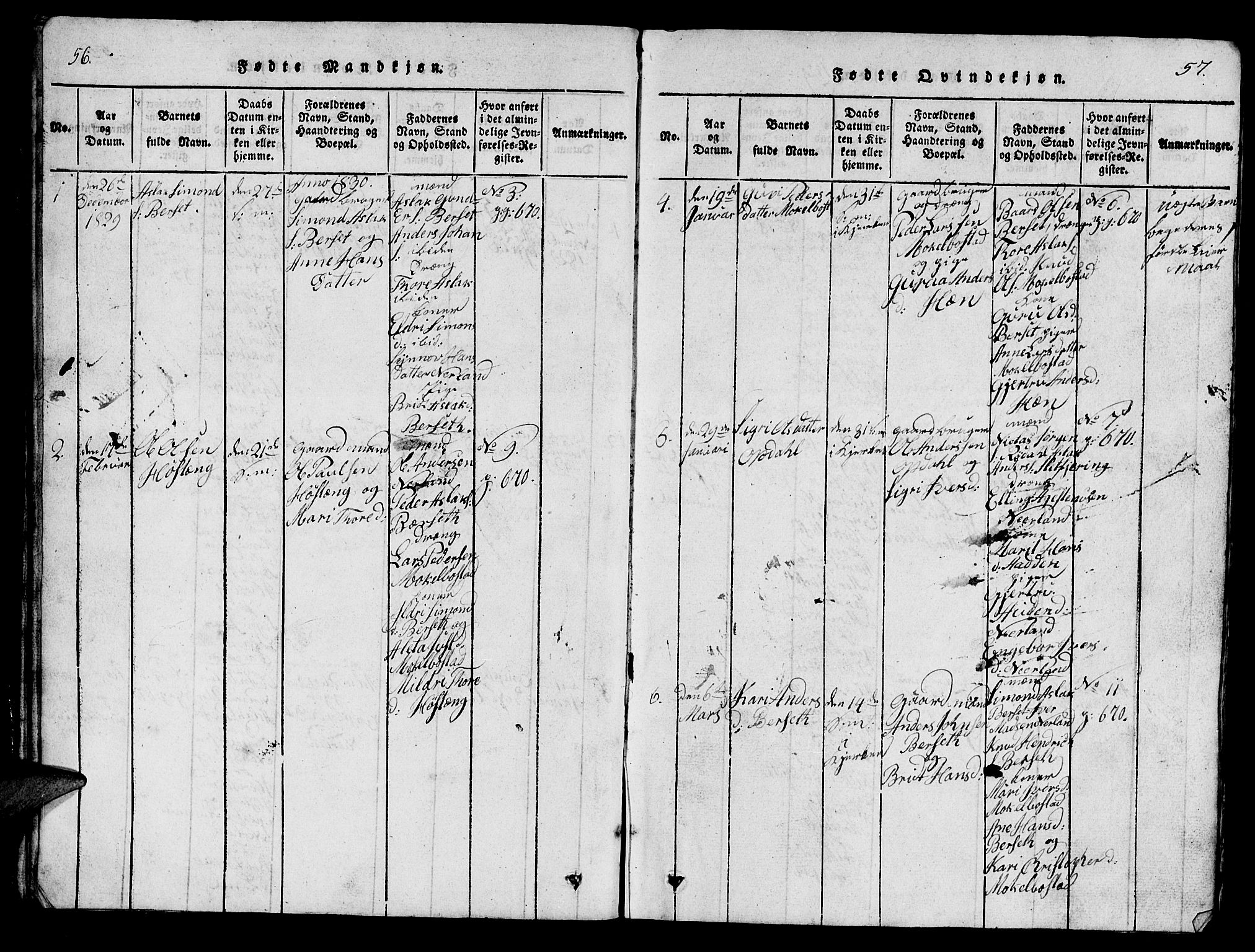 Ministerialprotokoller, klokkerbøker og fødselsregistre - Møre og Romsdal, SAT/A-1454/554/L0644: Parish register (copy) no. 554C01, 1818-1851, p. 56-57