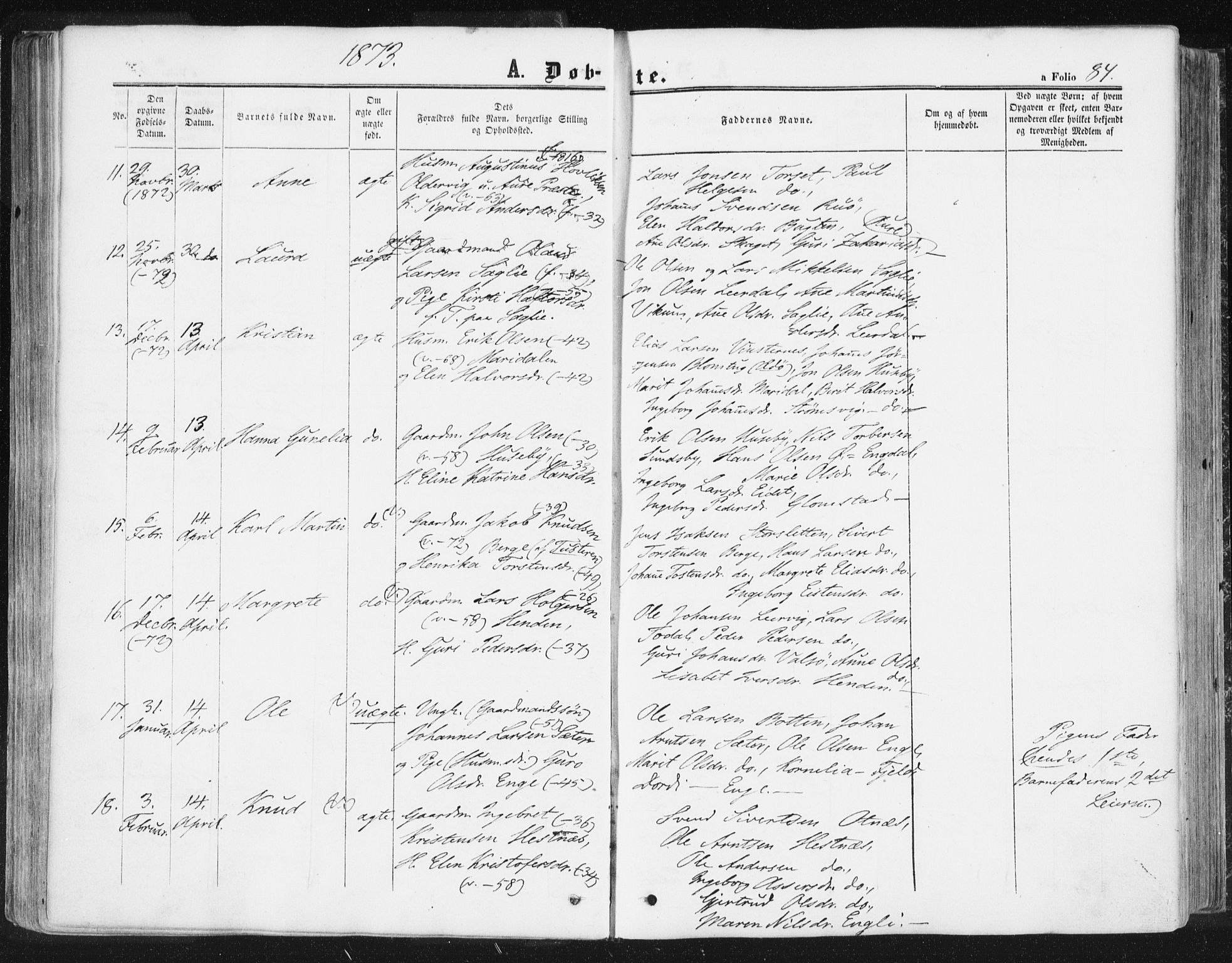 Ministerialprotokoller, klokkerbøker og fødselsregistre - Møre og Romsdal, AV/SAT-A-1454/578/L0905: Parish register (official) no. 578A04, 1859-1877, p. 84