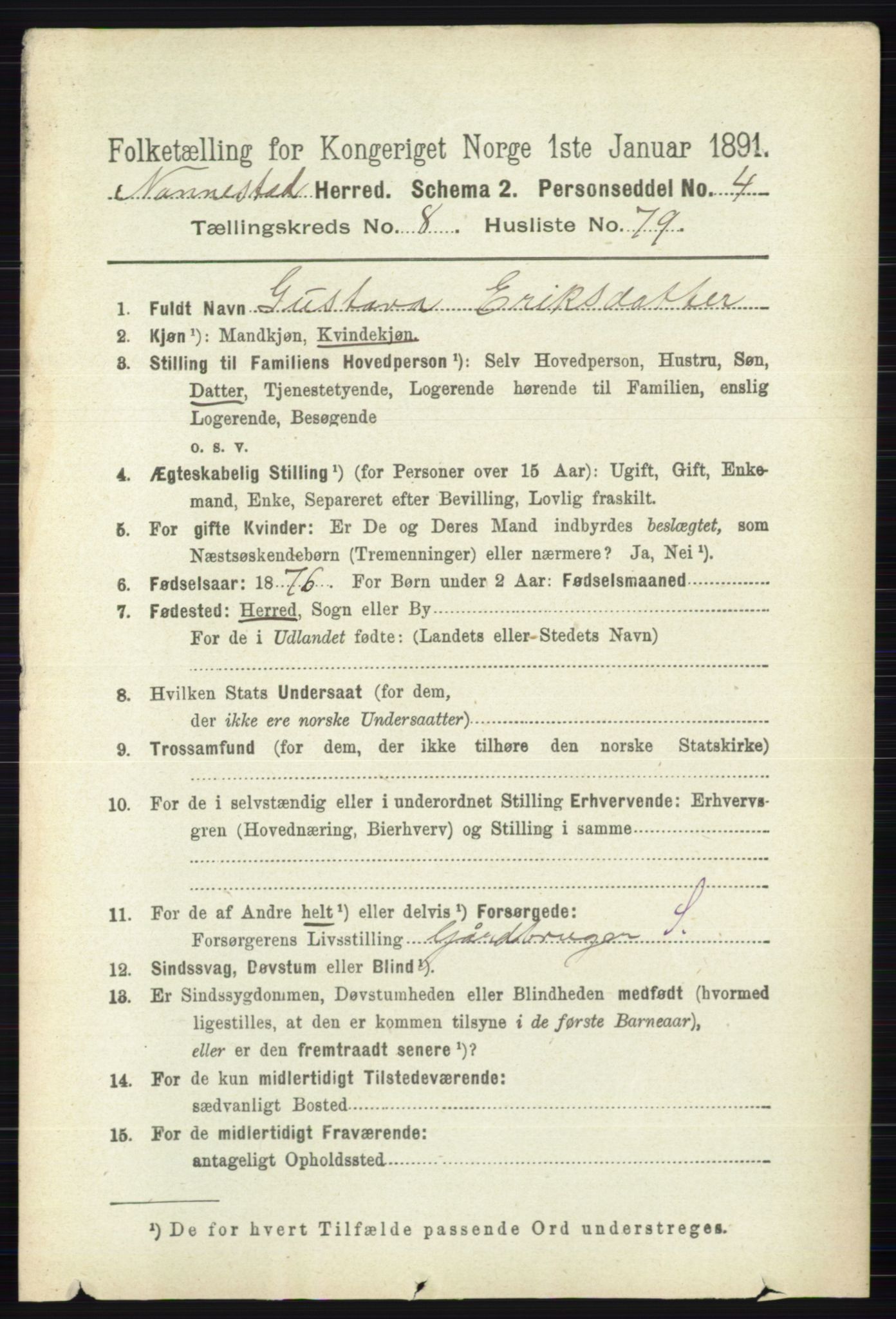 RA, 1891 census for 0238 Nannestad, 1891, p. 4894