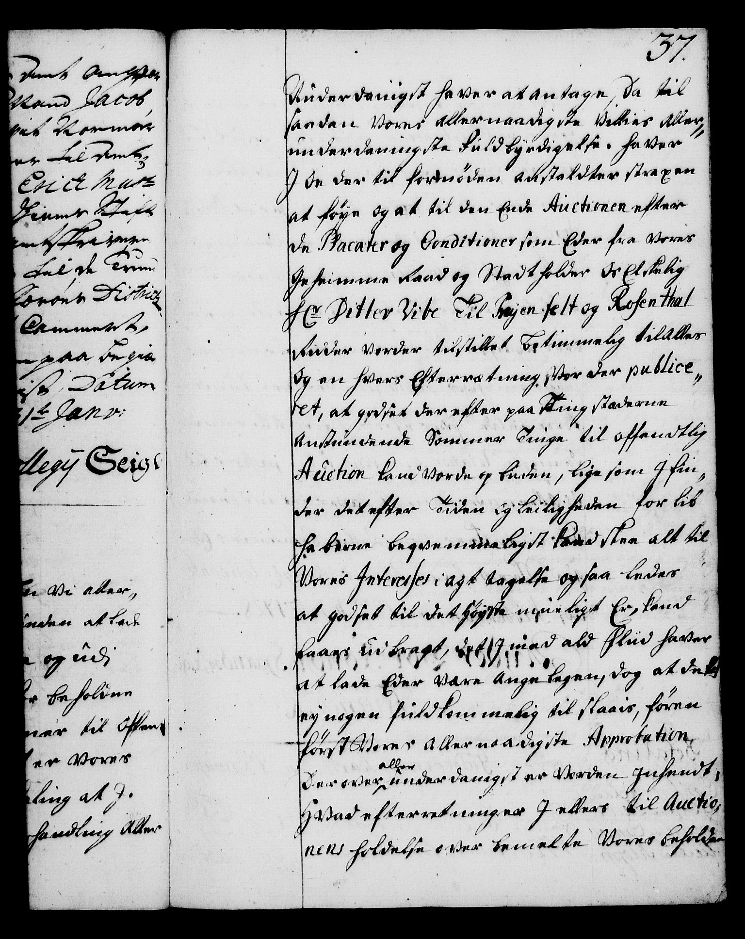 Rentekammeret, Kammerkanselliet, RA/EA-3111/G/Gg/Gga/L0003: Norsk ekspedisjonsprotokoll med register (merket RK 53.3), 1727-1734, p. 37