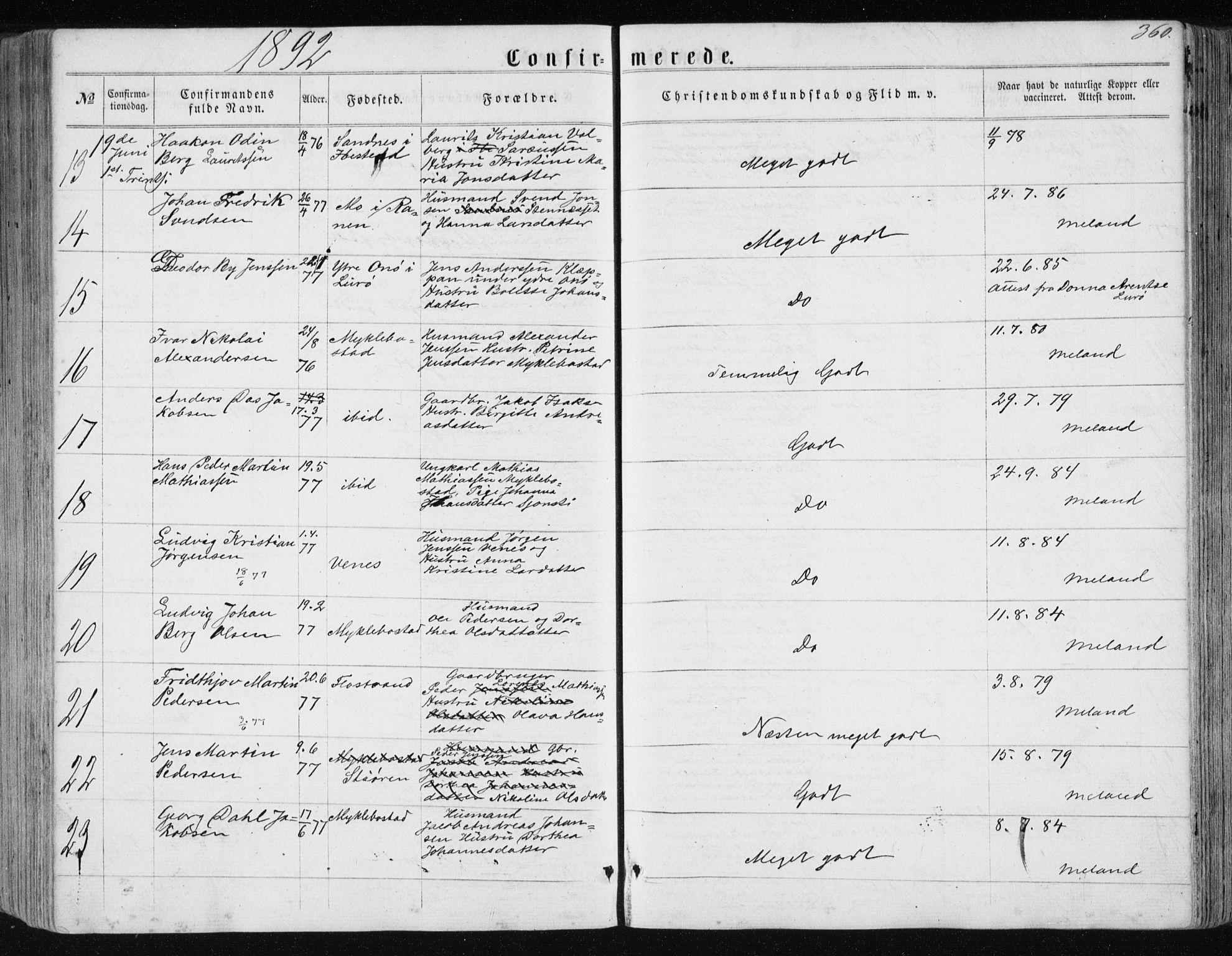 Ministerialprotokoller, klokkerbøker og fødselsregistre - Nordland, AV/SAT-A-1459/838/L0556: Parish register (copy) no. 838C03, 1861-1893, p. 360