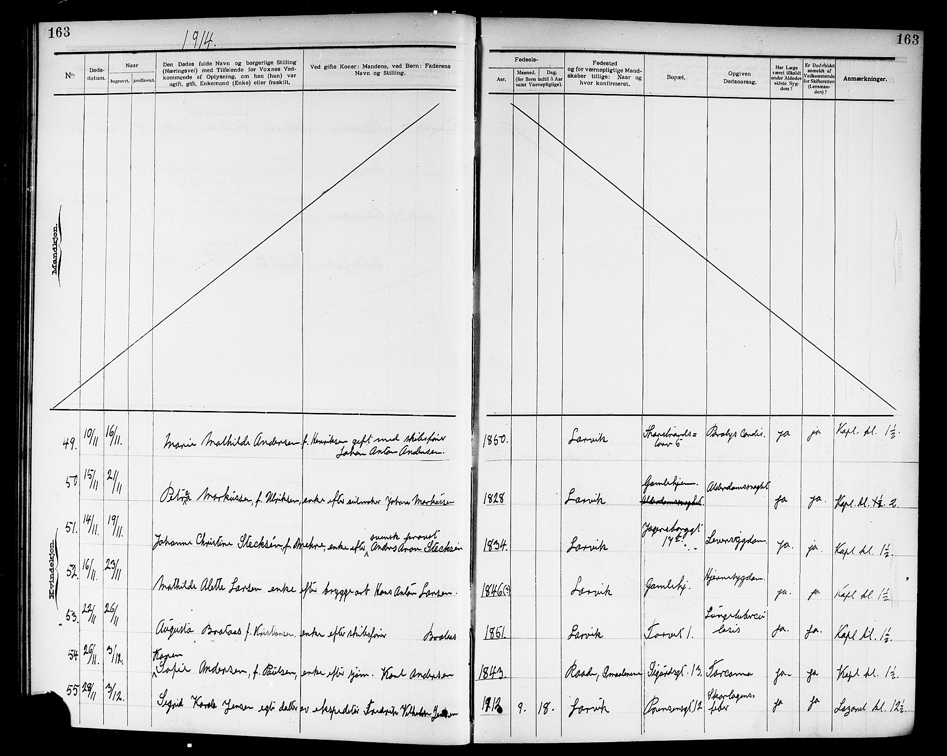 Larvik kirkebøker, AV/SAKO-A-352/G/Ga/L0007: Parish register (copy) no. I 7, 1888-1918, p. 163