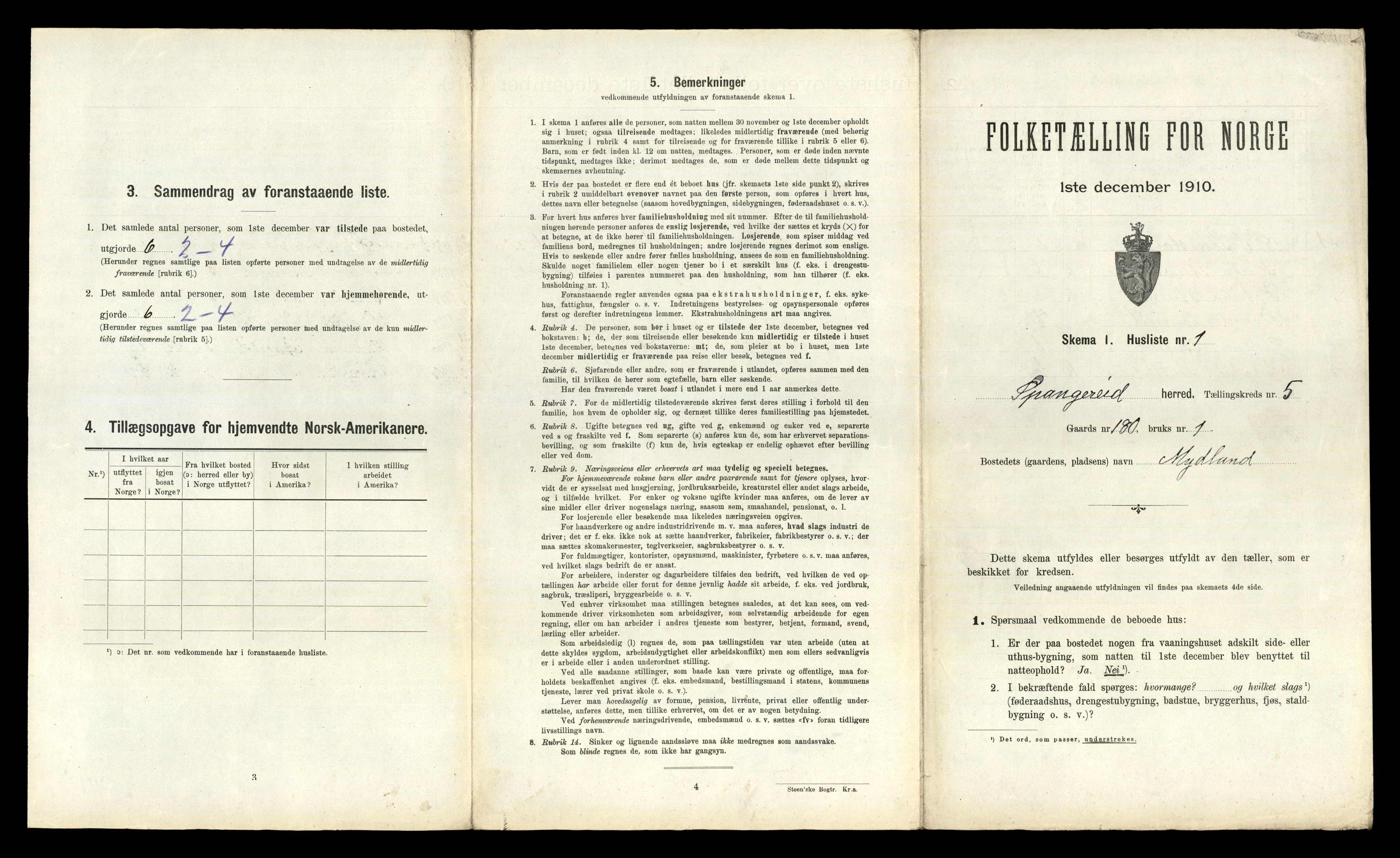 RA, 1910 census for Spangereid, 1910, p. 705