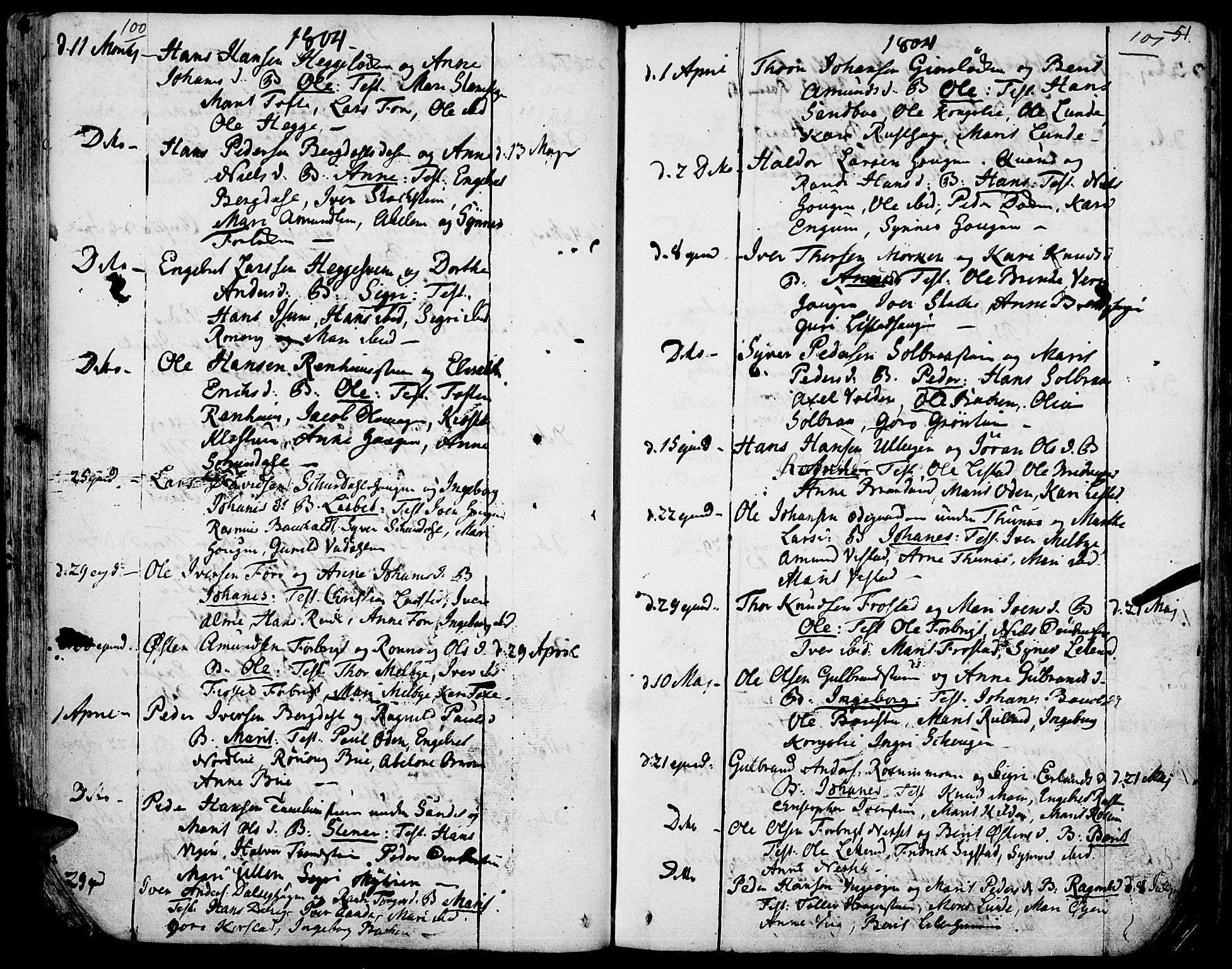 Fron prestekontor, SAH/PREST-078/H/Ha/Haa/L0001: Parish register (official) no. 1, 1799-1816, p. 100-101