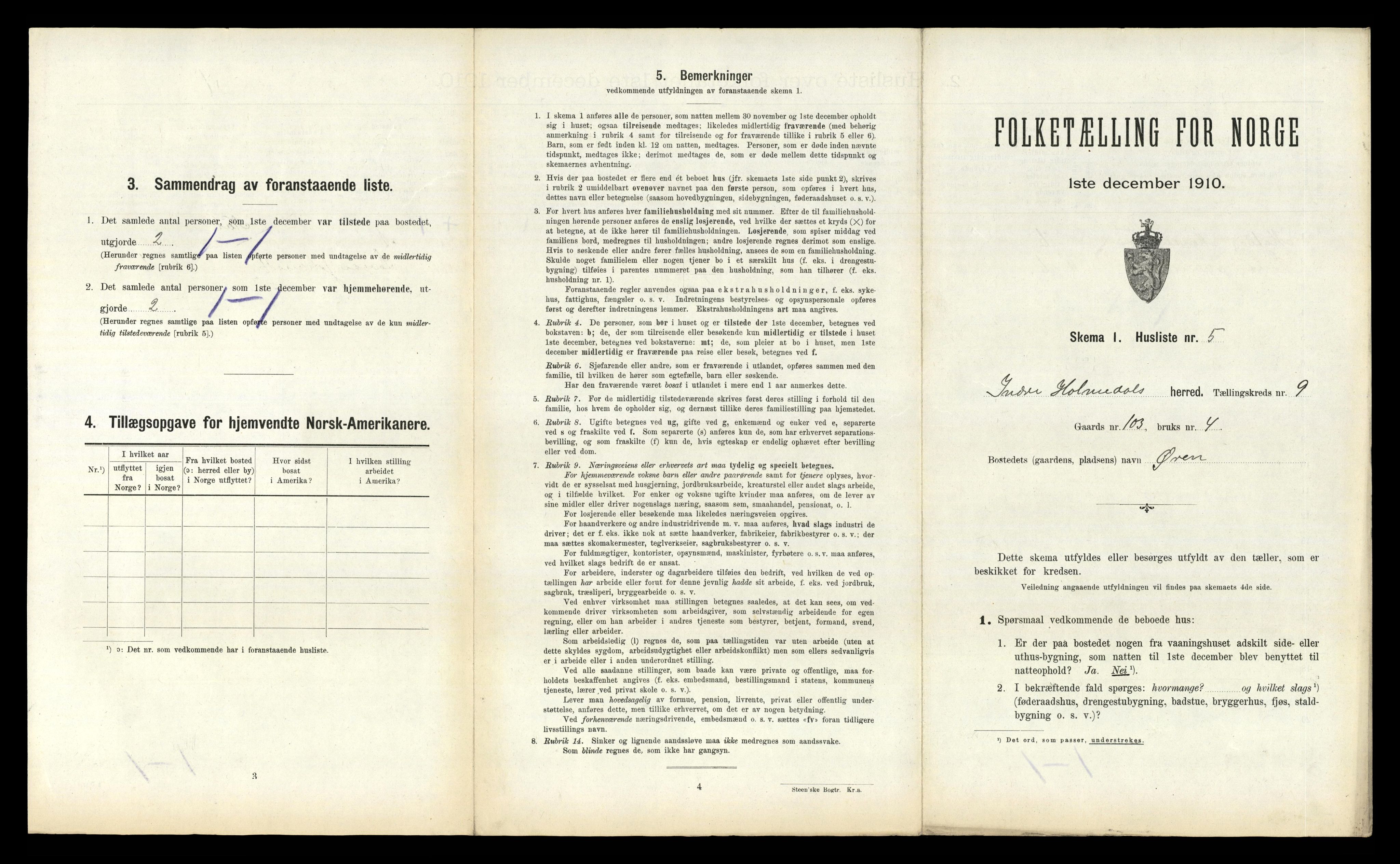 RA, 1910 census for Indre Holmedal, 1910, p. 678