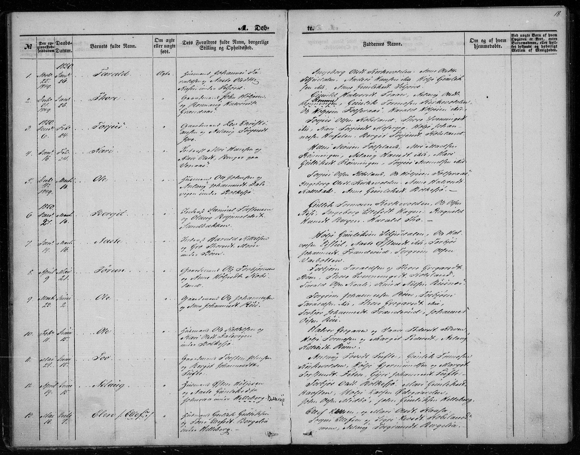 Gransherad kirkebøker, SAKO/A-267/F/Fa/L0002: Parish register (official) no. I 2, 1844-1859, p. 18