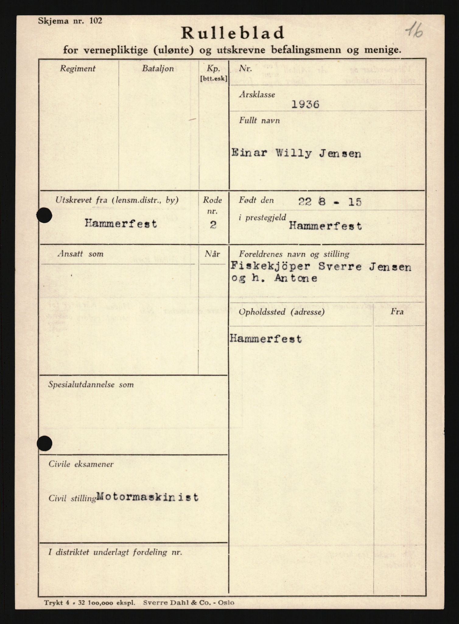 Forsvaret, Troms infanteriregiment nr. 16, AV/RA-RAFA-3146/P/Pa/L0020: Rulleblad for regimentets menige mannskaper, årsklasse 1936, 1936, p. 567