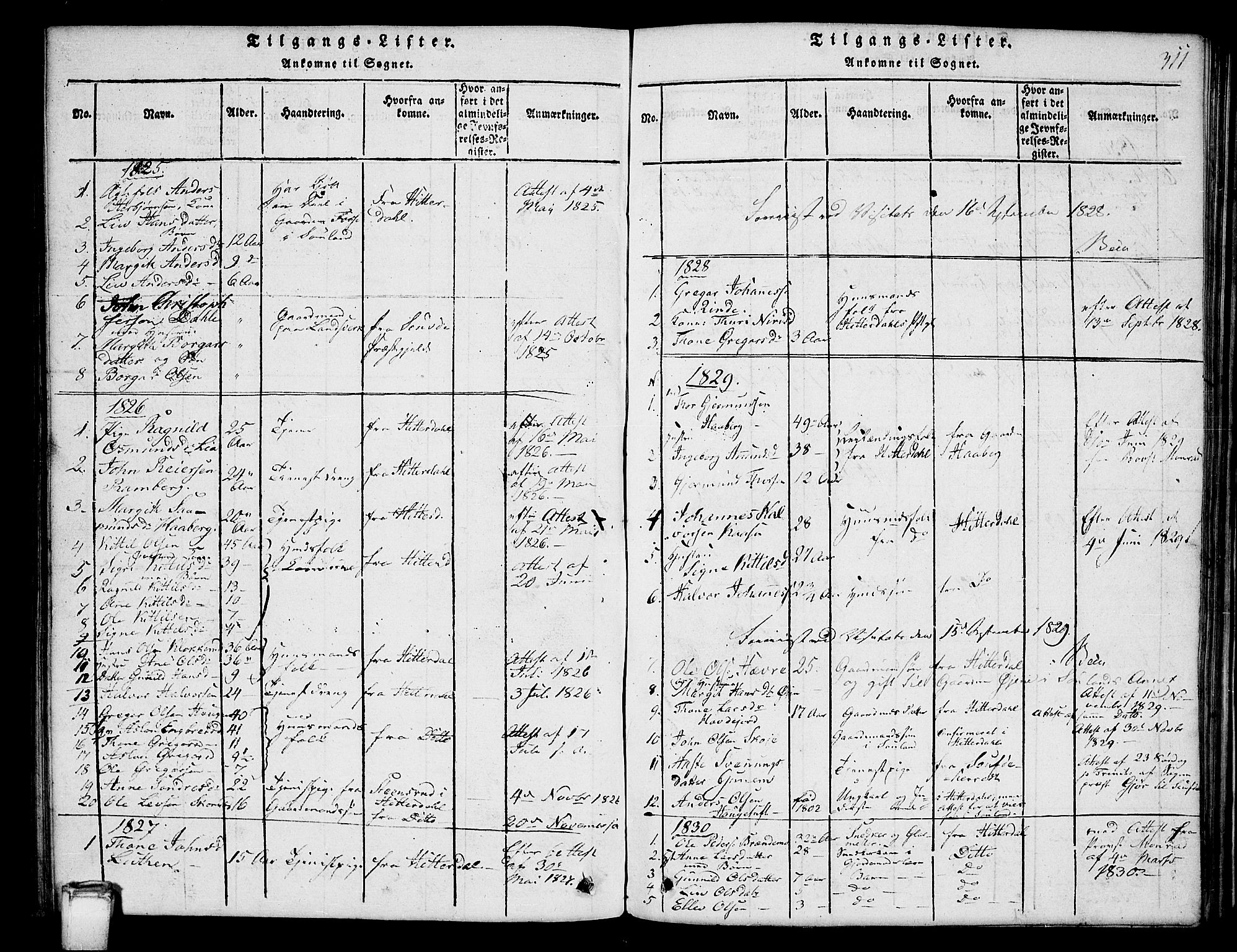 Hjartdal kirkebøker, SAKO/A-270/G/Gb/L0001: Parish register (copy) no. II 1, 1815-1842, p. 311