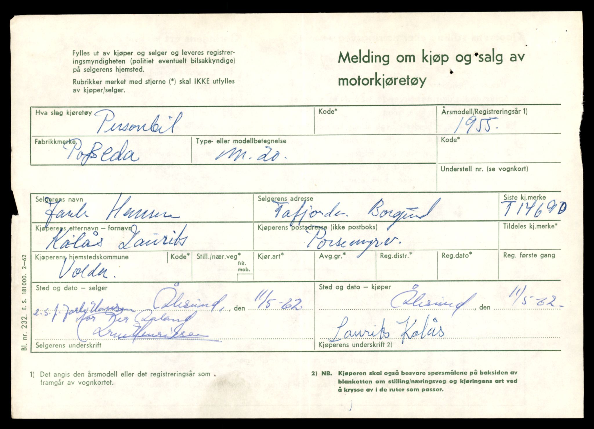 Møre og Romsdal vegkontor - Ålesund trafikkstasjon, SAT/A-4099/F/Fe/L0047: Registreringskort for kjøretøy T 14580 - T 14720, 1927-1998, p. 2547