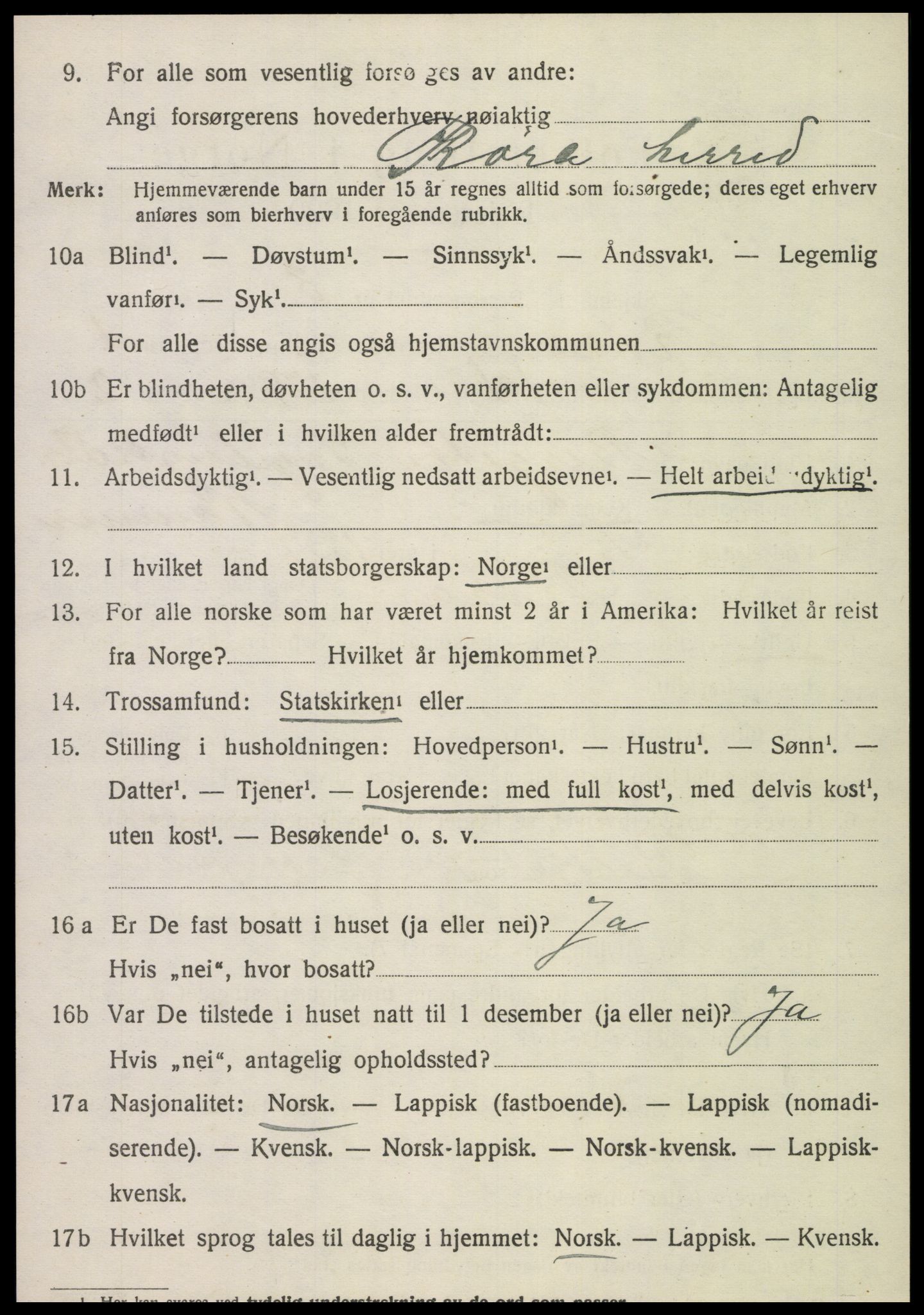 SAT, 1920 census for Røra, 1920, p. 1494