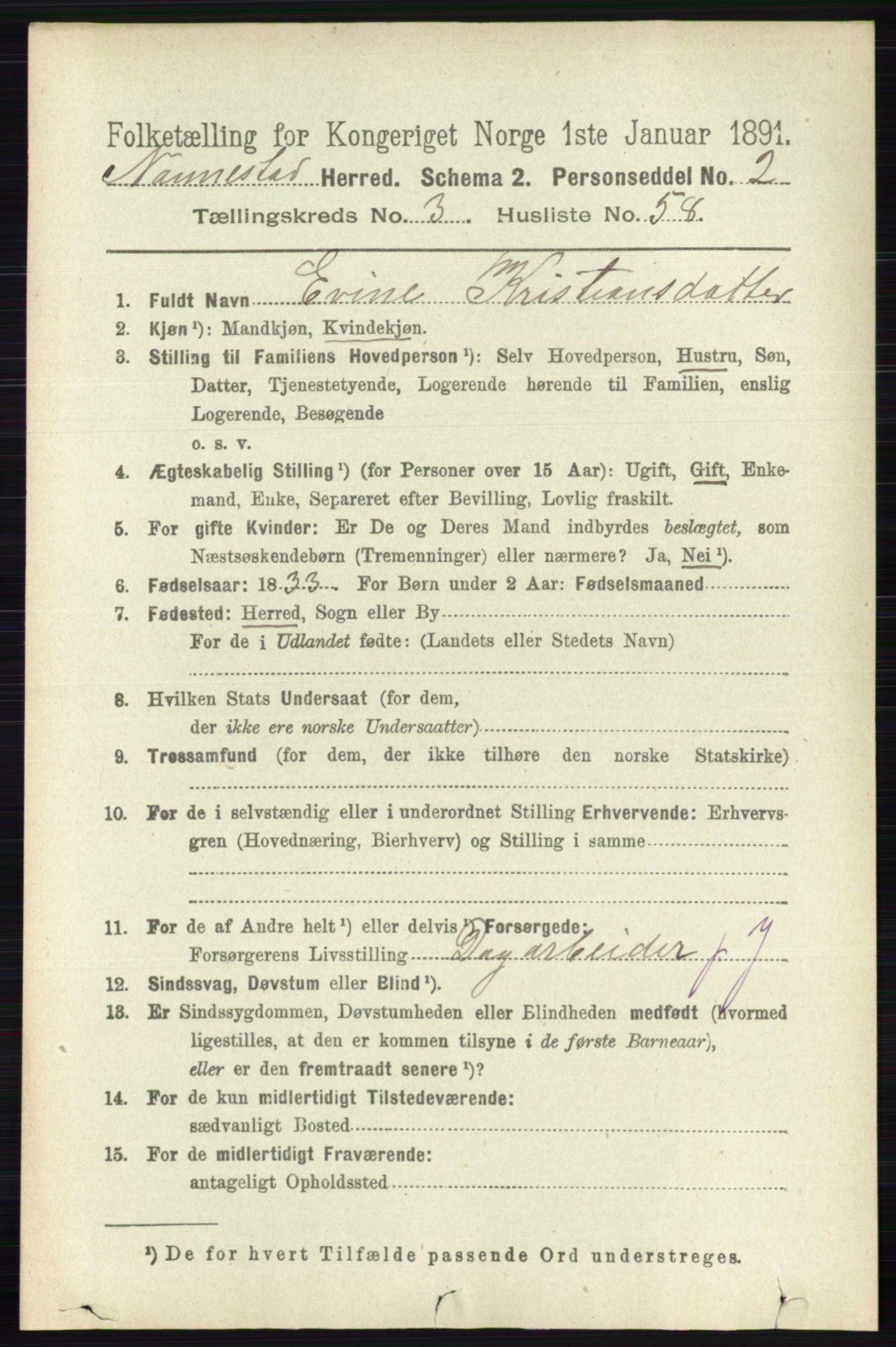 RA, 1891 census for 0238 Nannestad, 1891, p. 1809