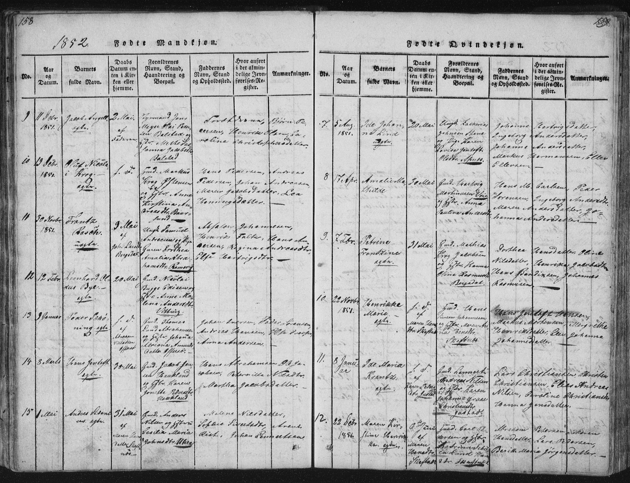 Ministerialprotokoller, klokkerbøker og fødselsregistre - Nordland, AV/SAT-A-1459/881/L1164: Parish register (copy) no. 881C01, 1818-1853, p. 158-159