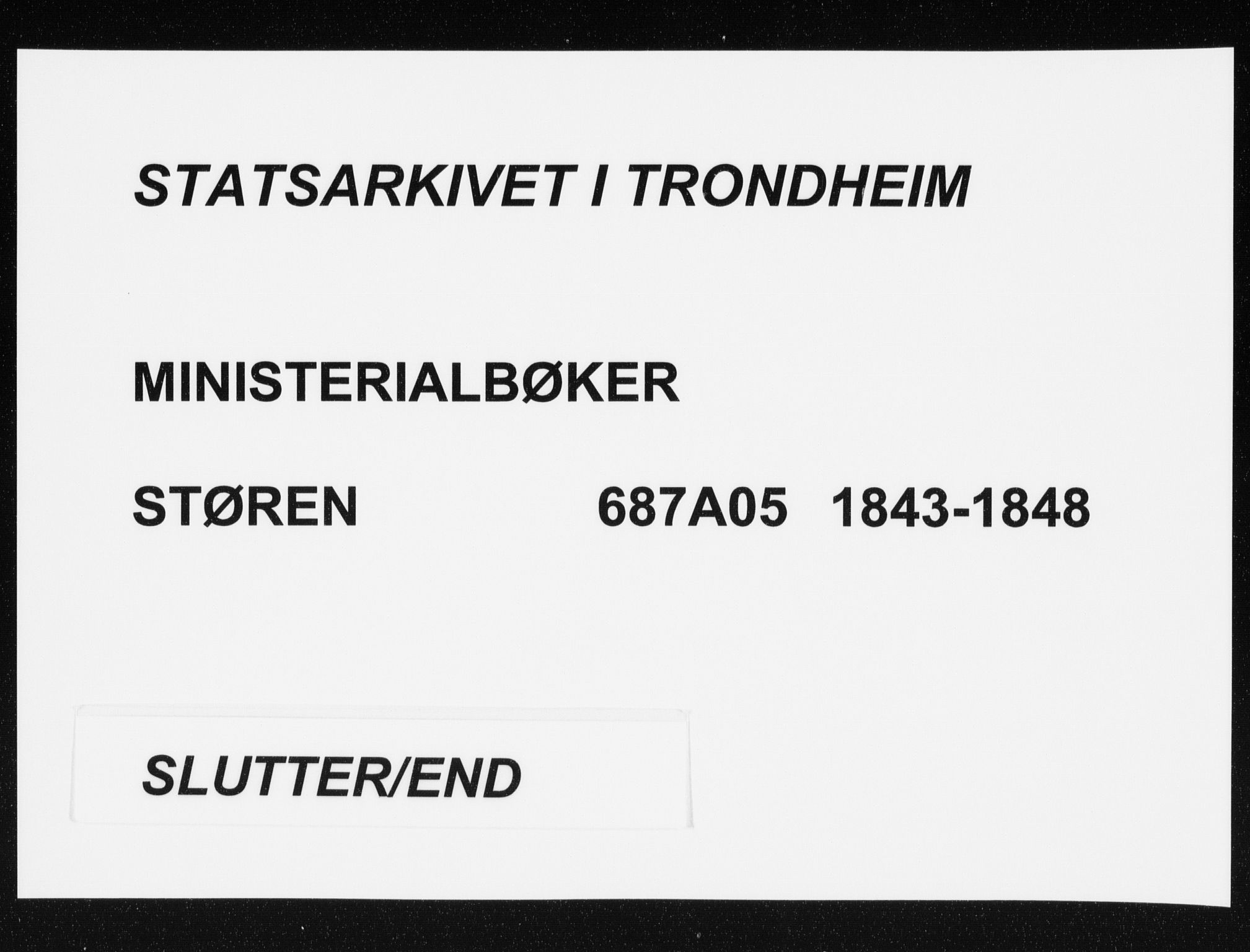 Ministerialprotokoller, klokkerbøker og fødselsregistre - Sør-Trøndelag, SAT/A-1456/687/L0999: Parish register (official) no. 687A05 /3, 1843-1848