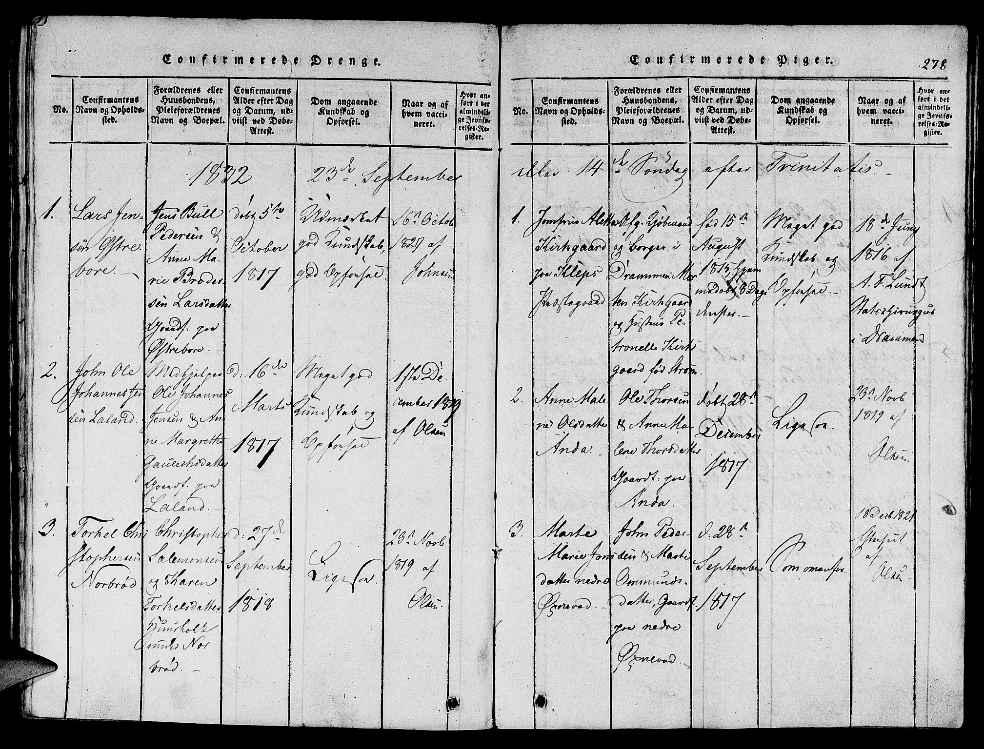 Klepp sokneprestkontor, SAST/A-101803/001/3/30BA/L0002: Parish register (official) no. A 2, 1816-1833, p. 278