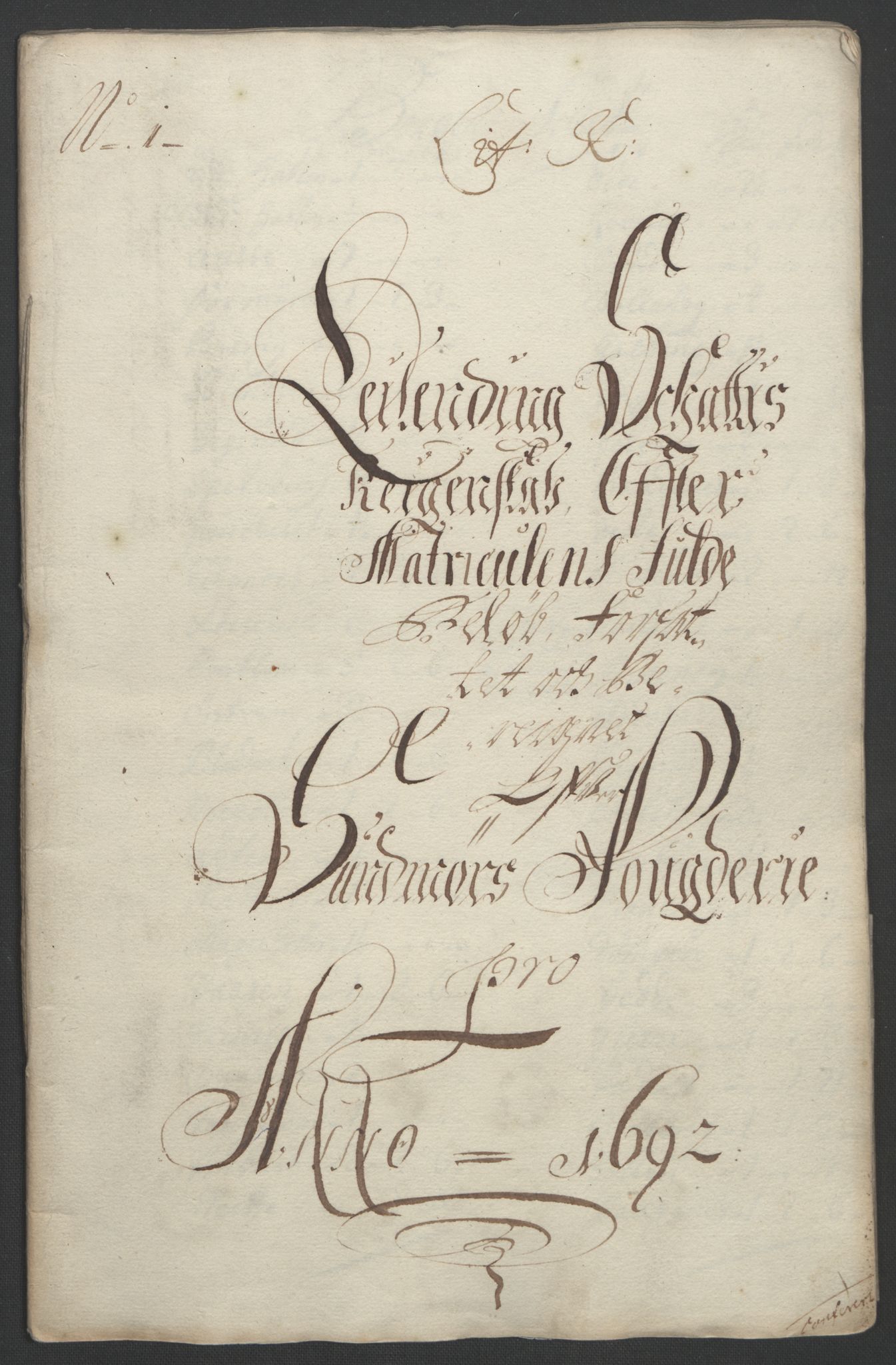 Rentekammeret inntil 1814, Reviderte regnskaper, Fogderegnskap, AV/RA-EA-4092/R54/L3554: Fogderegnskap Sunnmøre, 1691-1693, p. 308