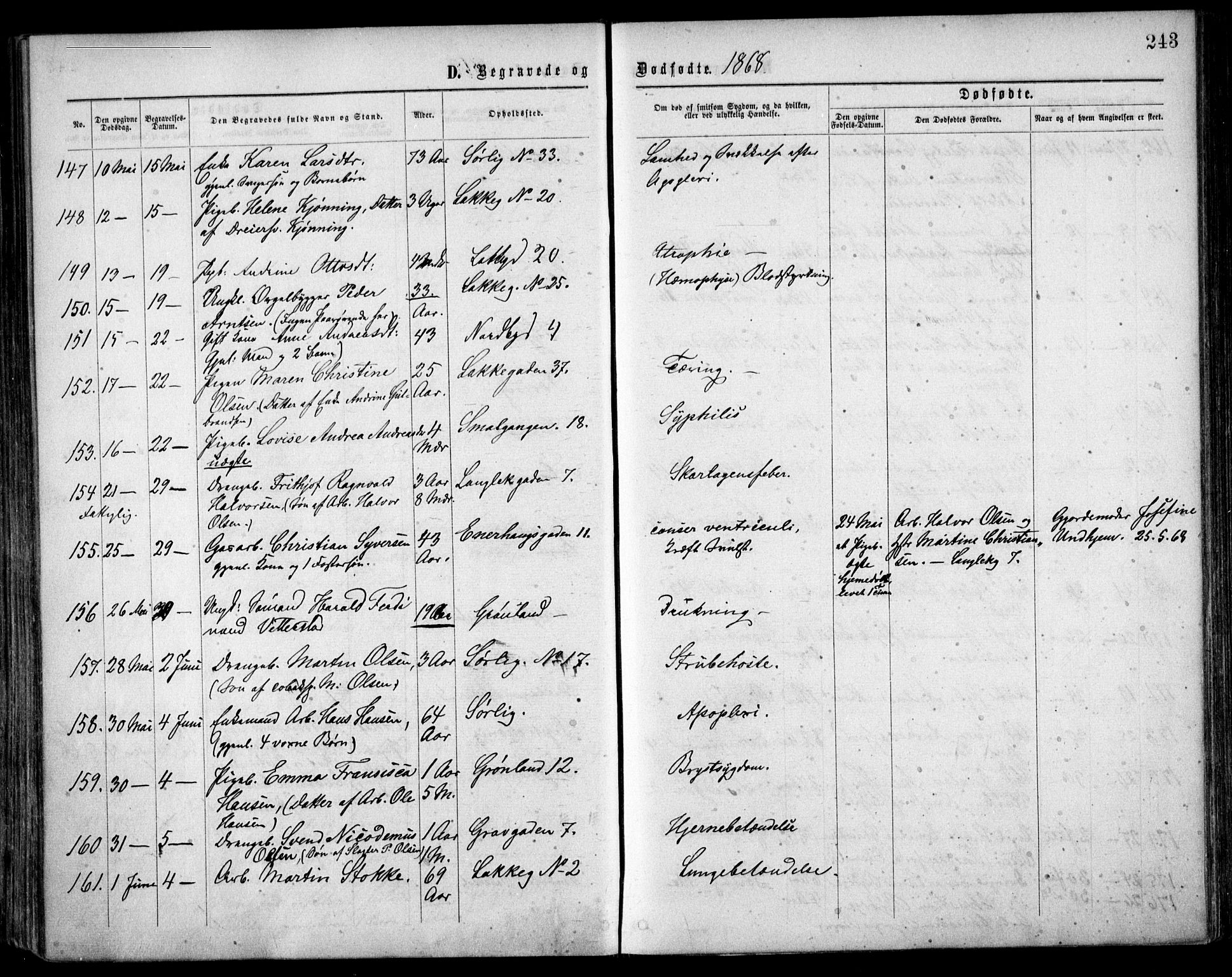 Grønland prestekontor Kirkebøker, SAO/A-10848/F/Fa/L0003: Parish register (official) no. 3, 1862-1868, p. 243