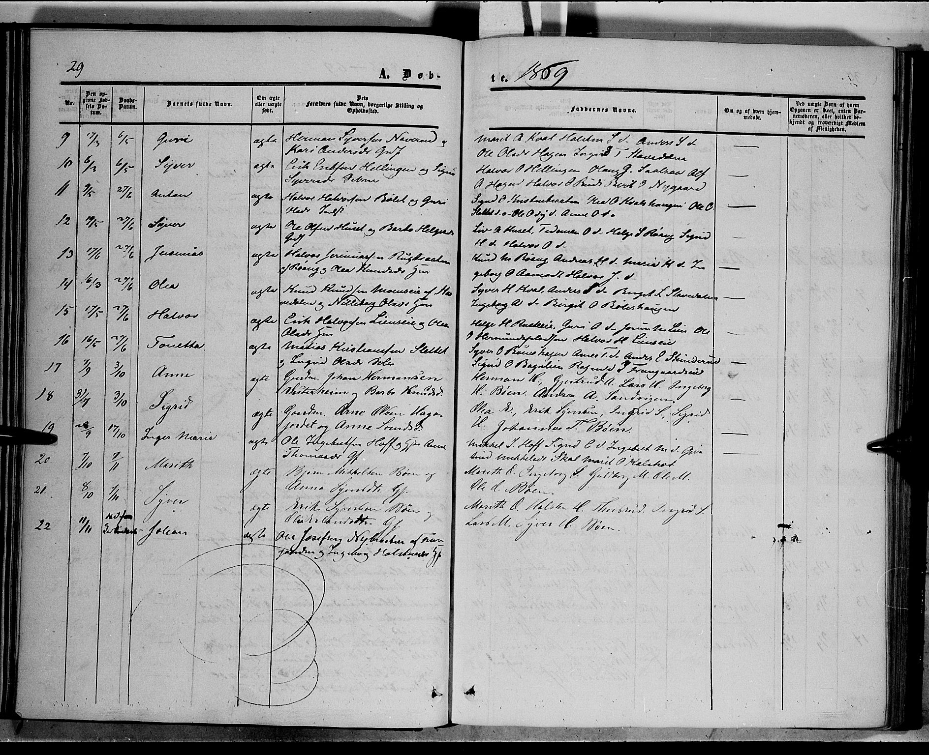 Sør-Aurdal prestekontor, AV/SAH-PREST-128/H/Ha/Haa/L0006: Parish register (official) no. 6, 1849-1876, p. 29