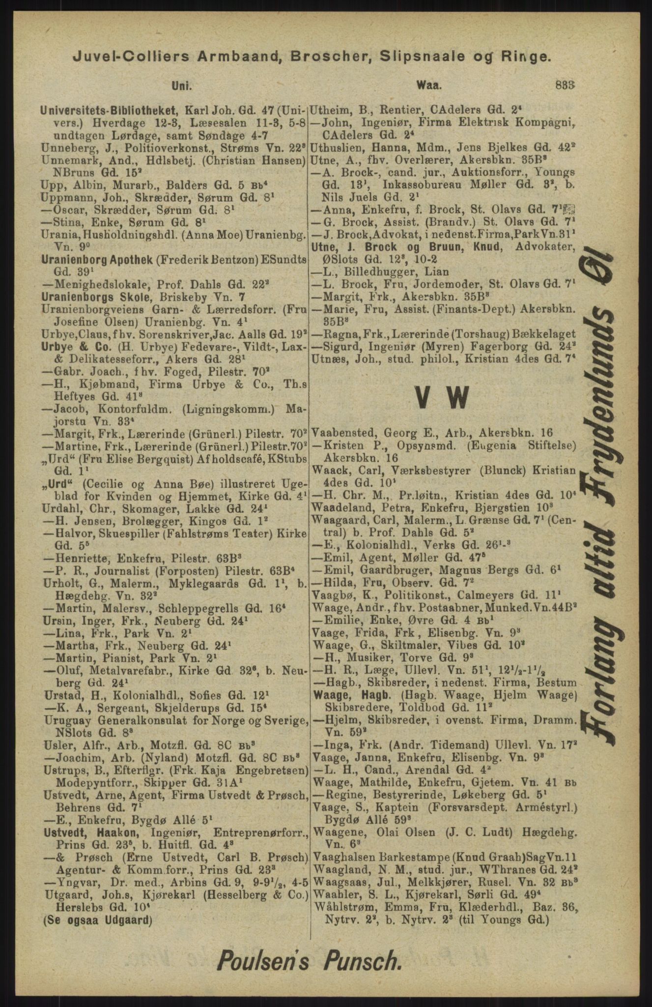 Kristiania/Oslo adressebok, PUBL/-, 1904, p. 833