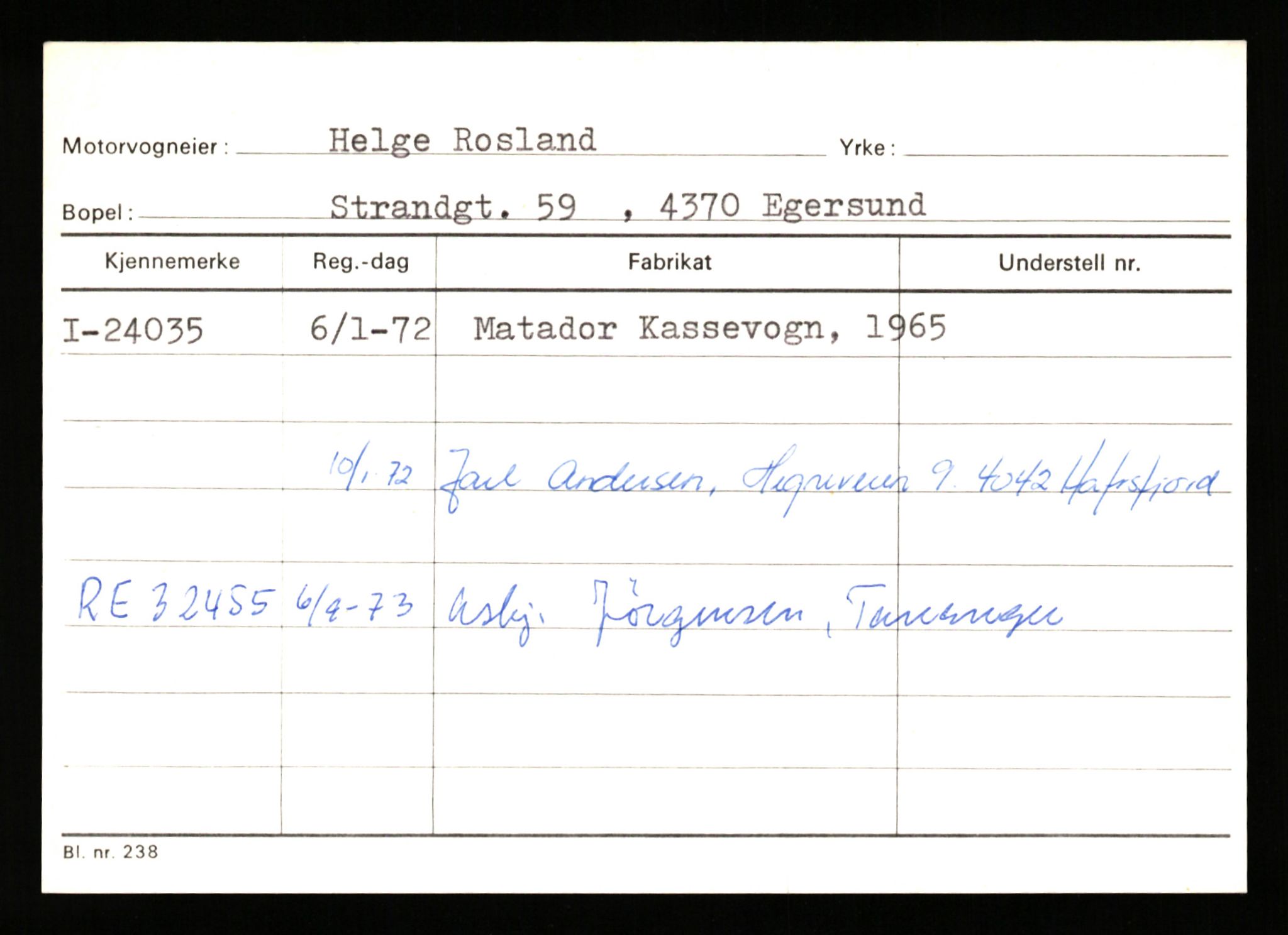 Stavanger trafikkstasjon, SAST/A-101942/0/G/L0005: Registreringsnummer: 23000 - 34245, 1930-1971, p. 265