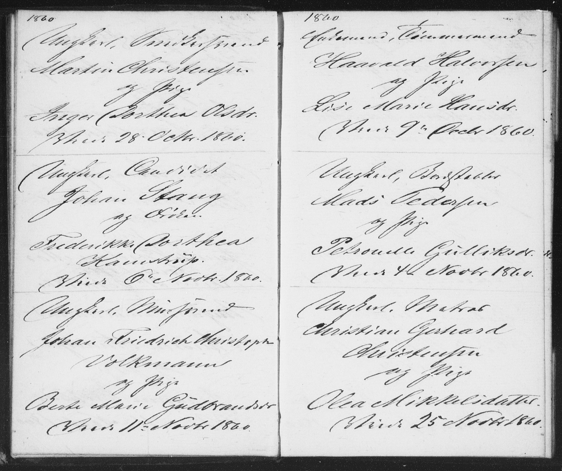 Bragernes kirkebøker, AV/SAKO-A-6/H/Ha/L0004: Banns register no. 4, 1860-1866