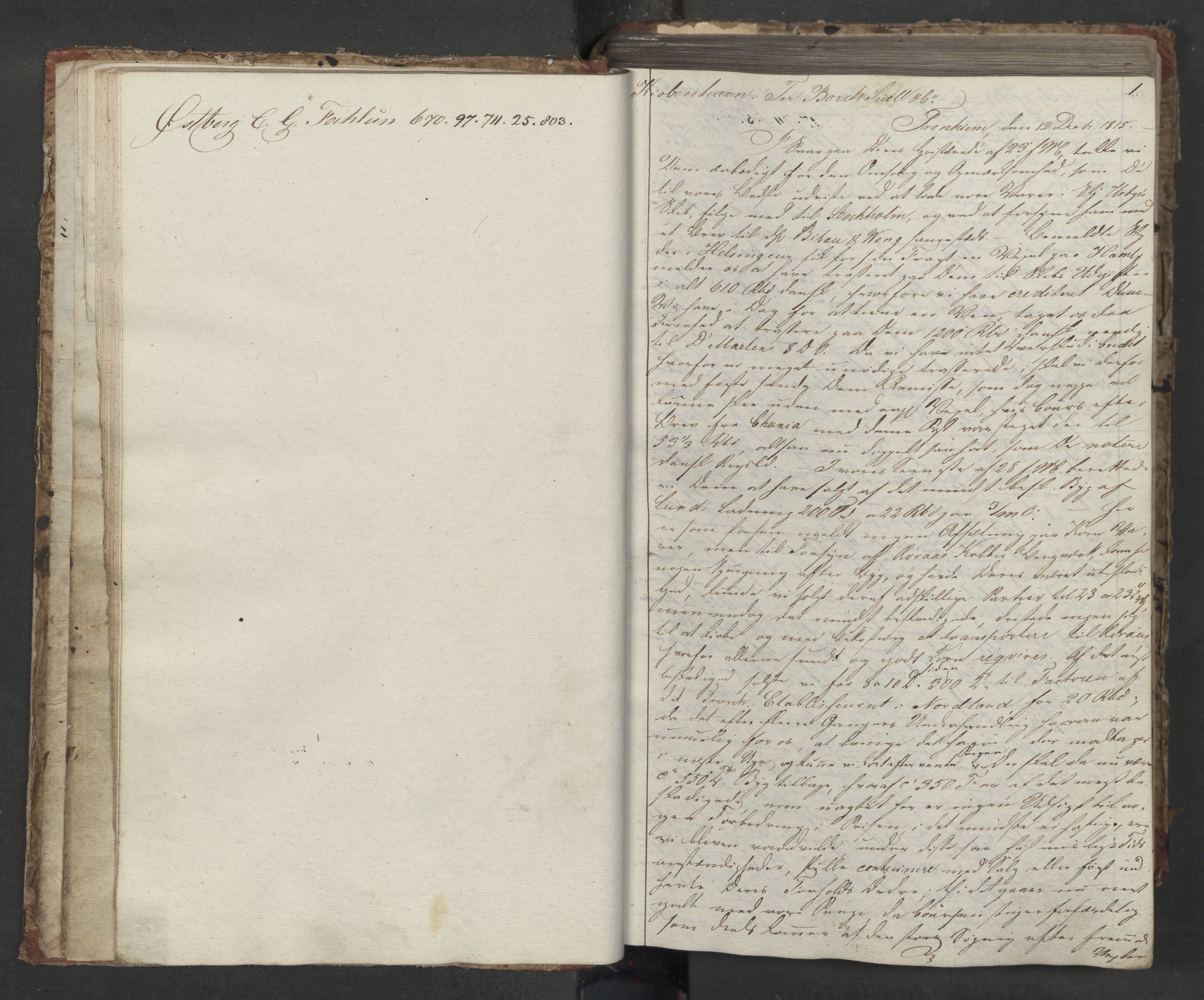 Hoë, Herman & Co, SAT/PA-0280/11/L0013: Kopibok, utenriks, 1815-1821, p. 1