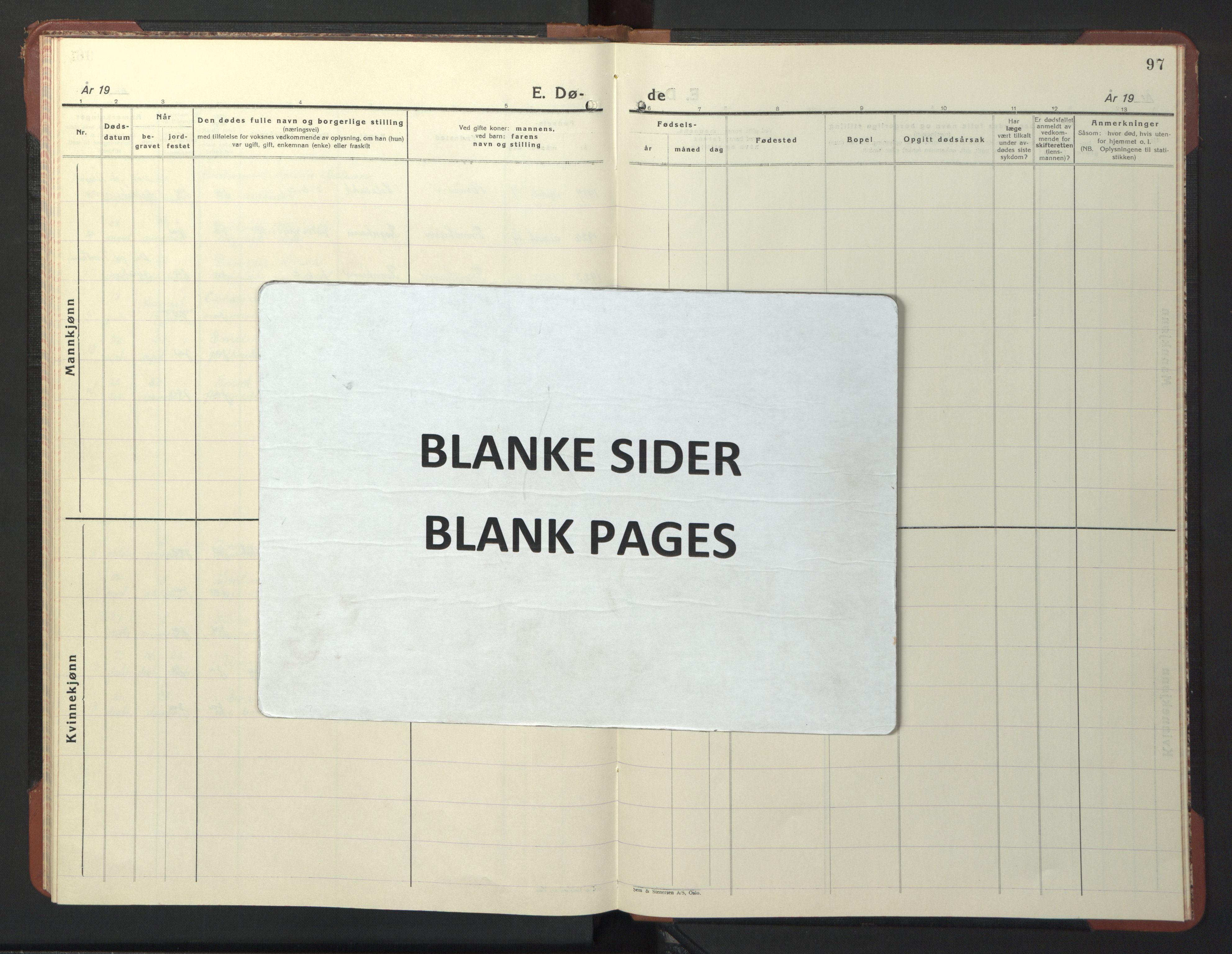 Ministerialprotokoller, klokkerbøker og fødselsregistre - Sør-Trøndelag, AV/SAT-A-1456/611/L0358: Parish register (copy) no. 611C06, 1943-1946, p. 97