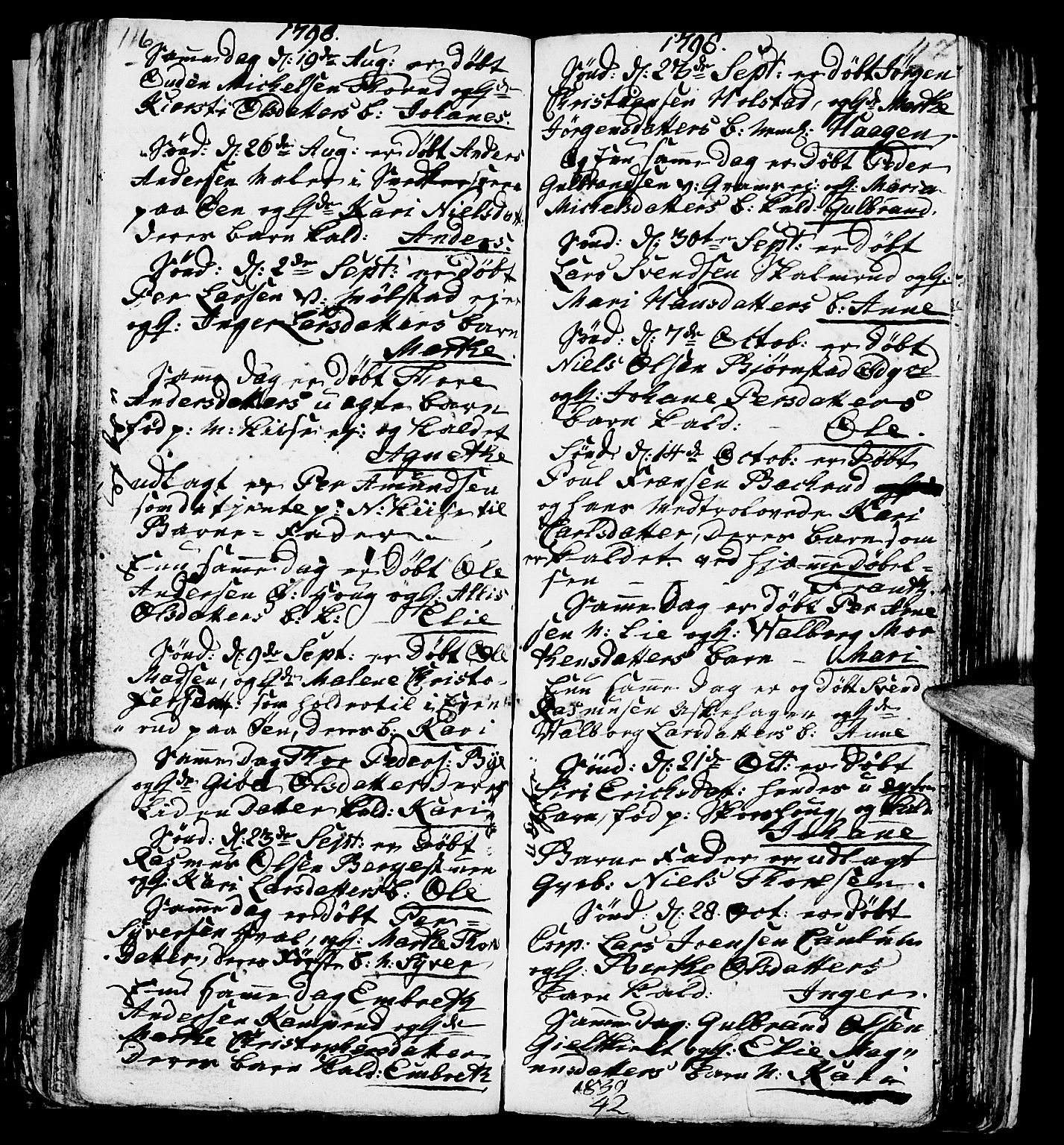 Nes prestekontor, Hedmark, AV/SAH-PREST-020/L/La/L0002: Parish register (copy) no. 2, 1785-1813, p. 116-117