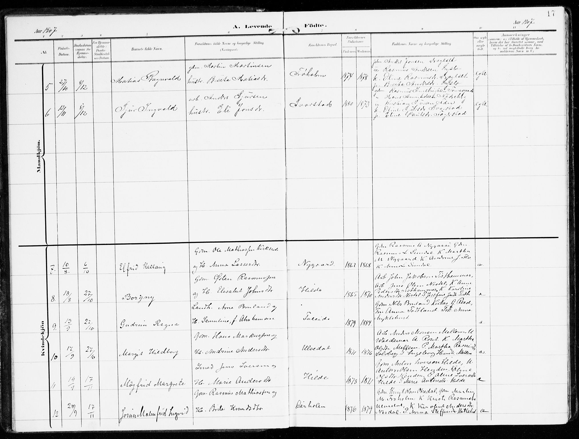 Innvik sokneprestembete, AV/SAB-A-80501: Parish register (official) no. B 2, 1903-1929, p. 17
