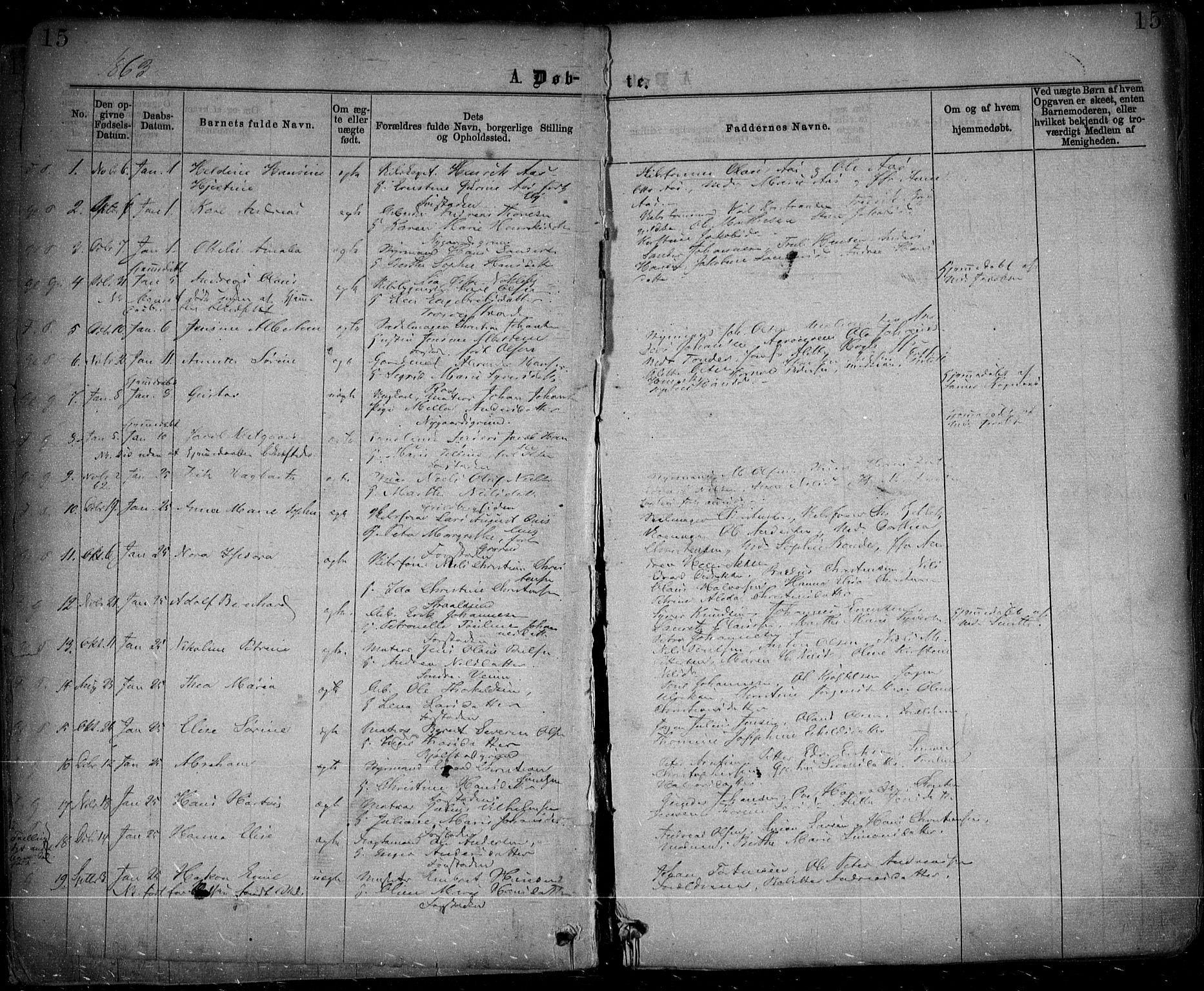 Glemmen prestekontor Kirkebøker, AV/SAO-A-10908/F/Fa/L0008: Parish register (official) no. 8, 1862-1871, p. 15