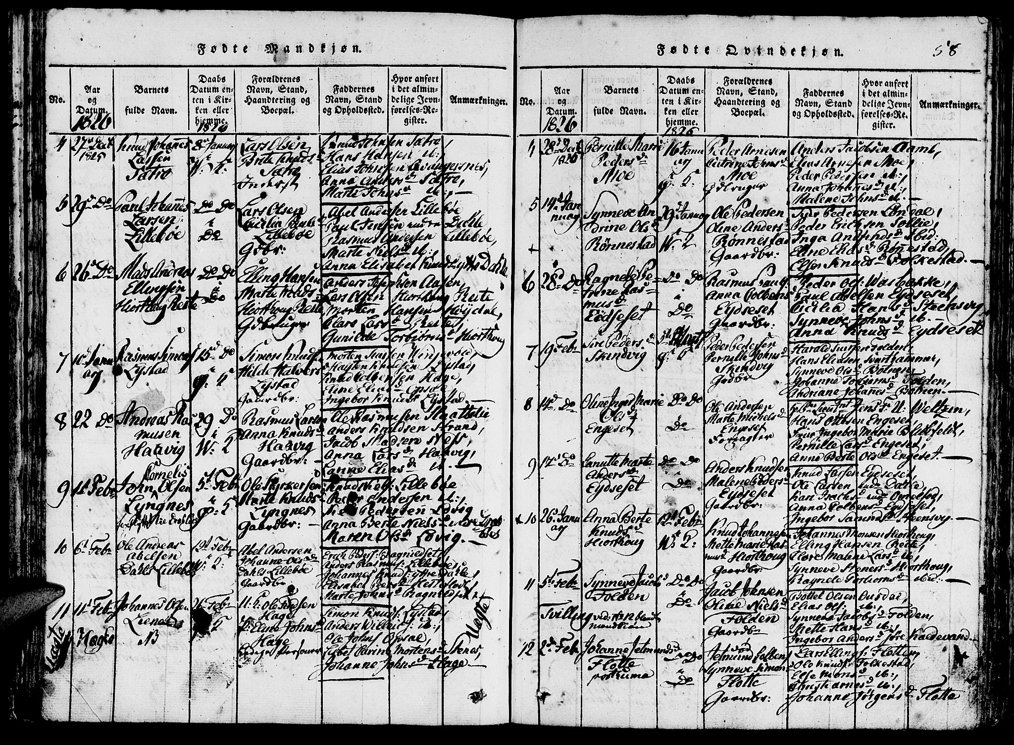 Ministerialprotokoller, klokkerbøker og fødselsregistre - Møre og Romsdal, SAT/A-1454/511/L0138: Parish register (official) no. 511A05, 1817-1832, p. 58