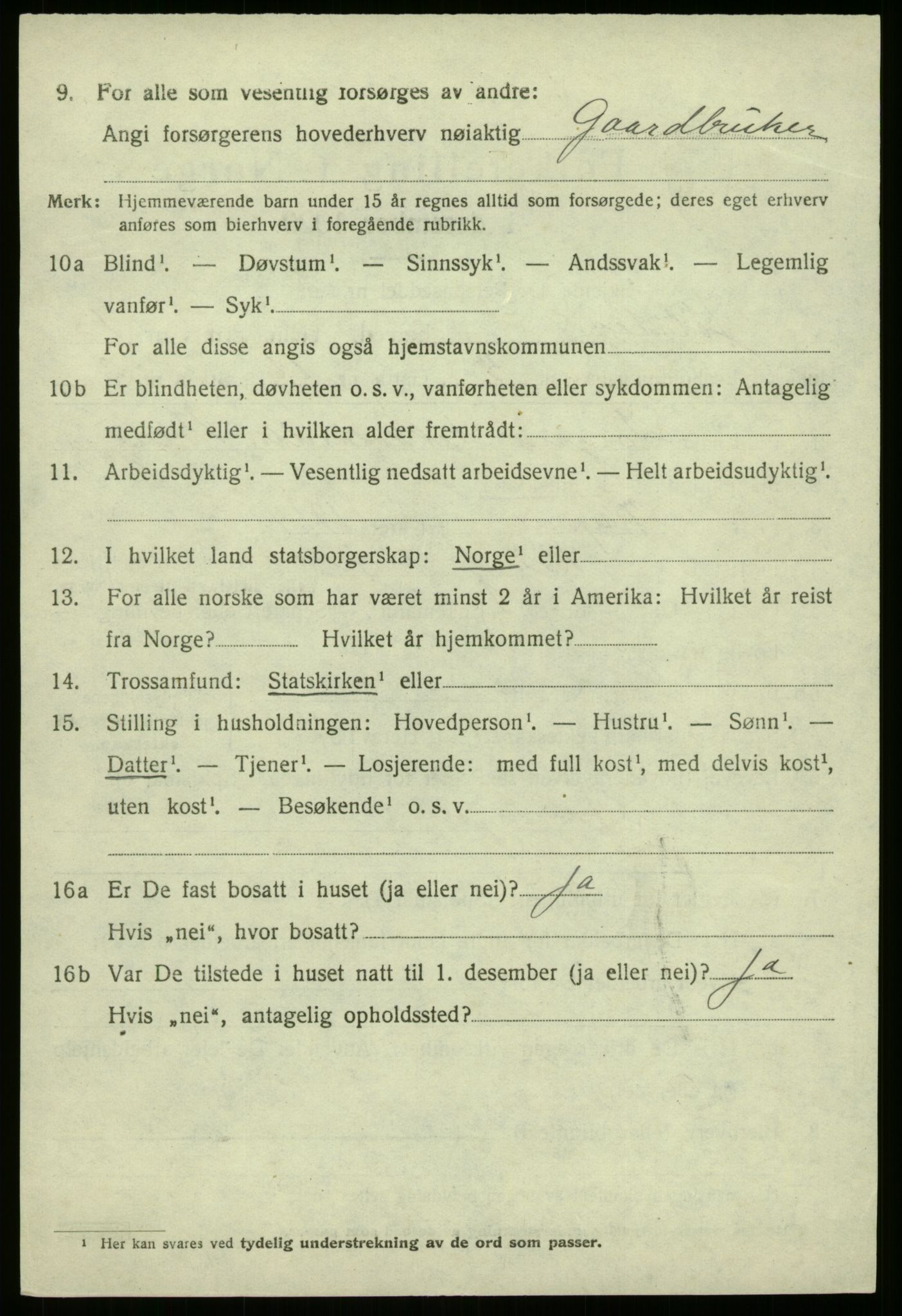 SAB, 1920 census for Jølster, 1920, p. 6081