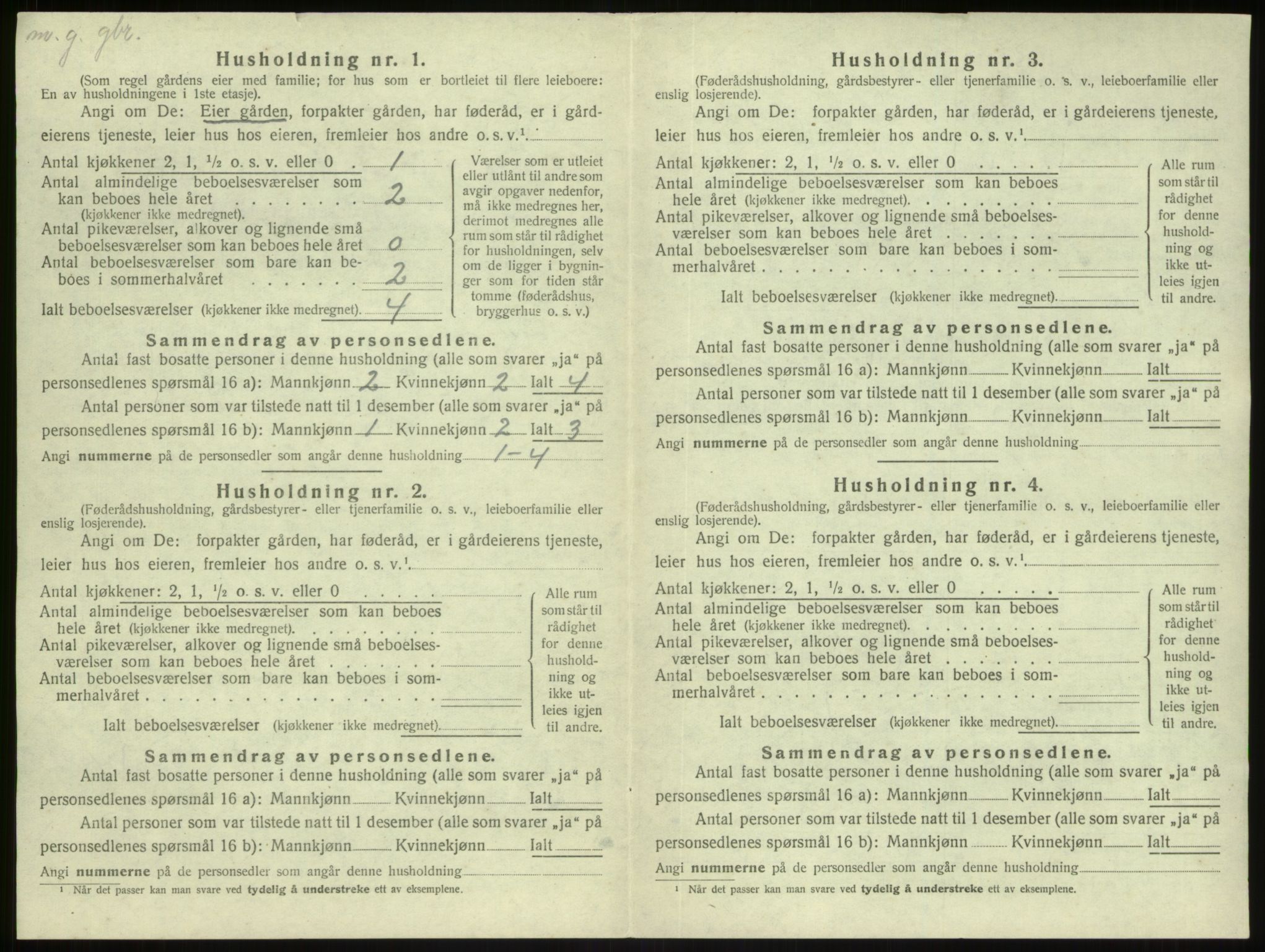 SAB, 1920 census for Gulen, 1920, p. 691