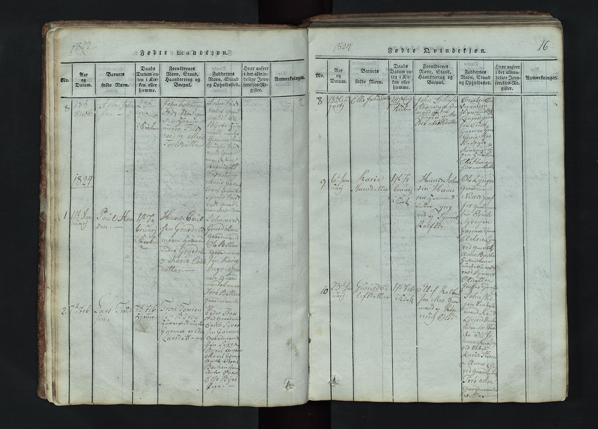 Lom prestekontor, SAH/PREST-070/L/L0002: Parish register (copy) no. 2, 1815-1844, p. 16