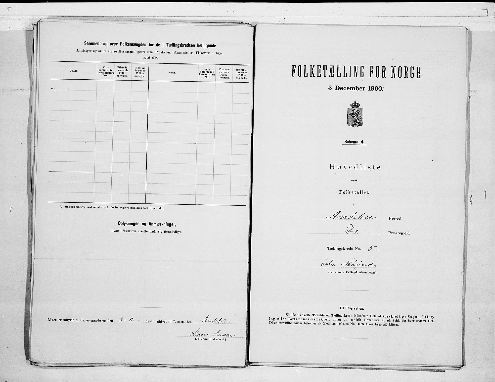 RA, 1900 census for Andebu, 1900, p. 12