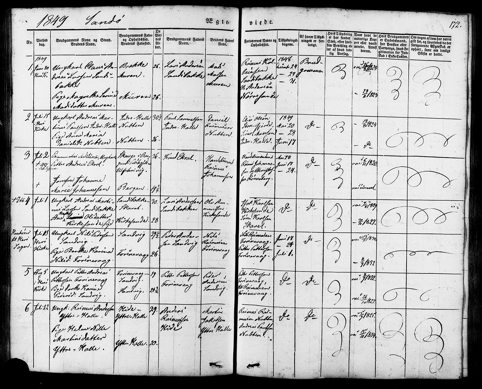 Ministerialprotokoller, klokkerbøker og fødselsregistre - Møre og Romsdal, AV/SAT-A-1454/503/L0034: Parish register (official) no. 503A02, 1841-1884, p. 172