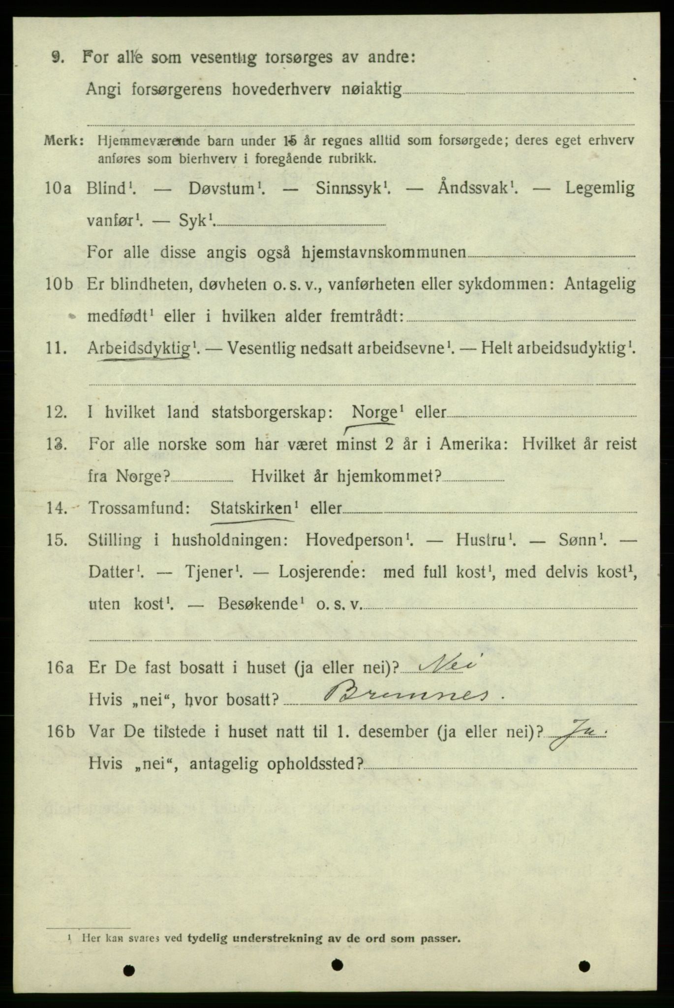 SAB, 1920 census for Varaldsøy, 1920, p. 1258