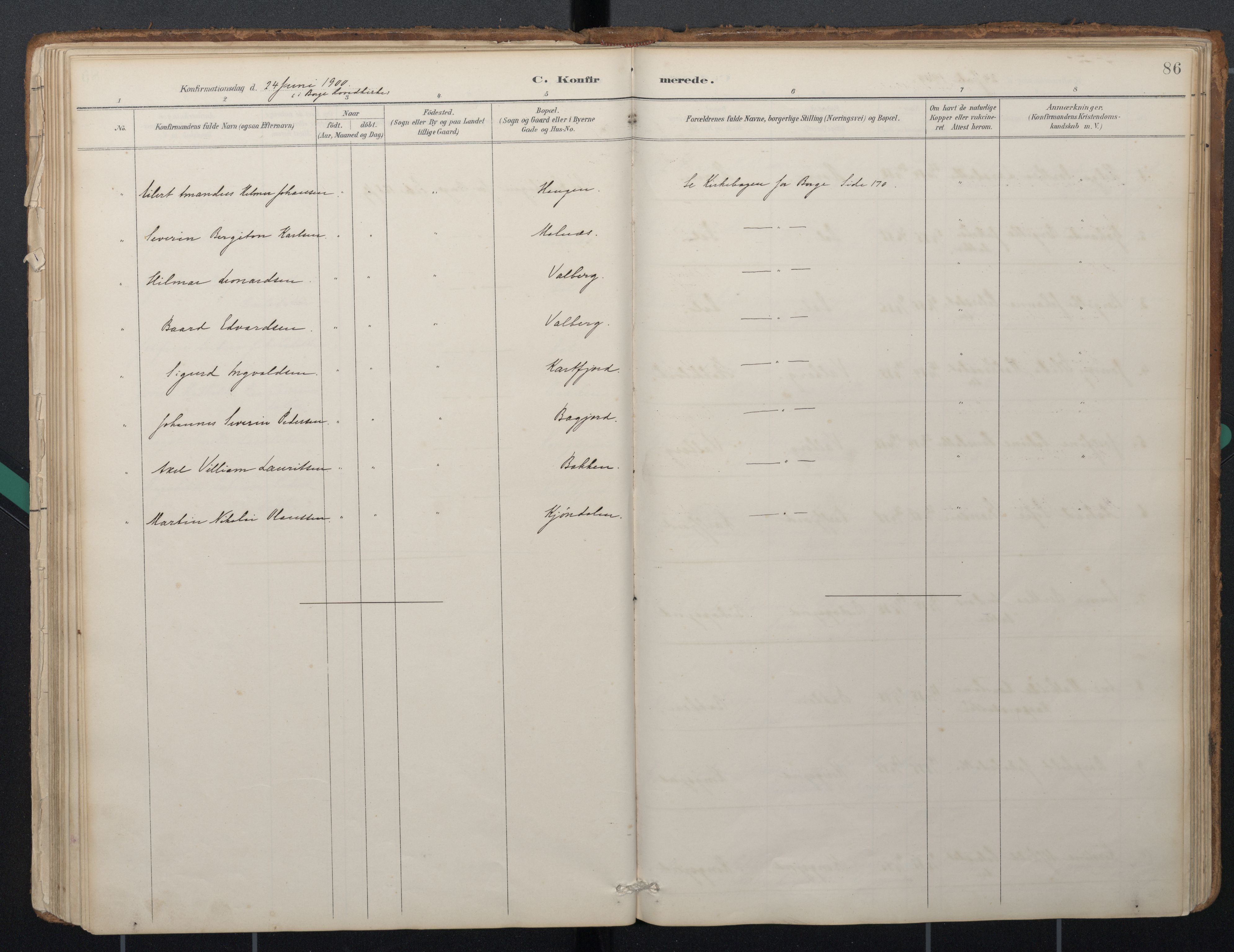 Ministerialprotokoller, klokkerbøker og fødselsregistre - Nordland, AV/SAT-A-1459/884/L1193: Parish register (official) no. 884A01, 1888-1905, p. 86