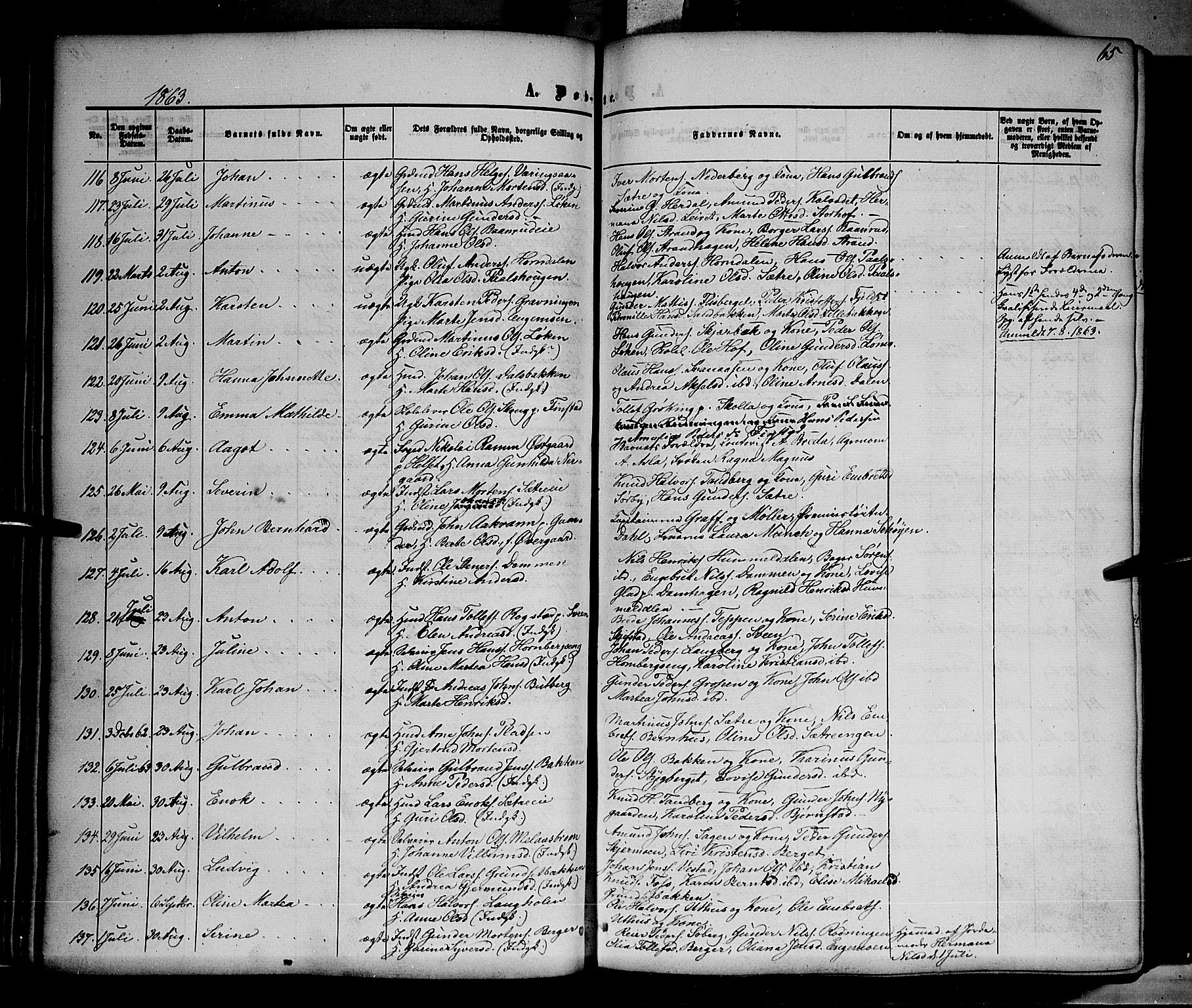 Elverum prestekontor, SAH/PREST-044/H/Ha/Haa/L0010: Parish register (official) no. 10, 1857-1868, p. 65