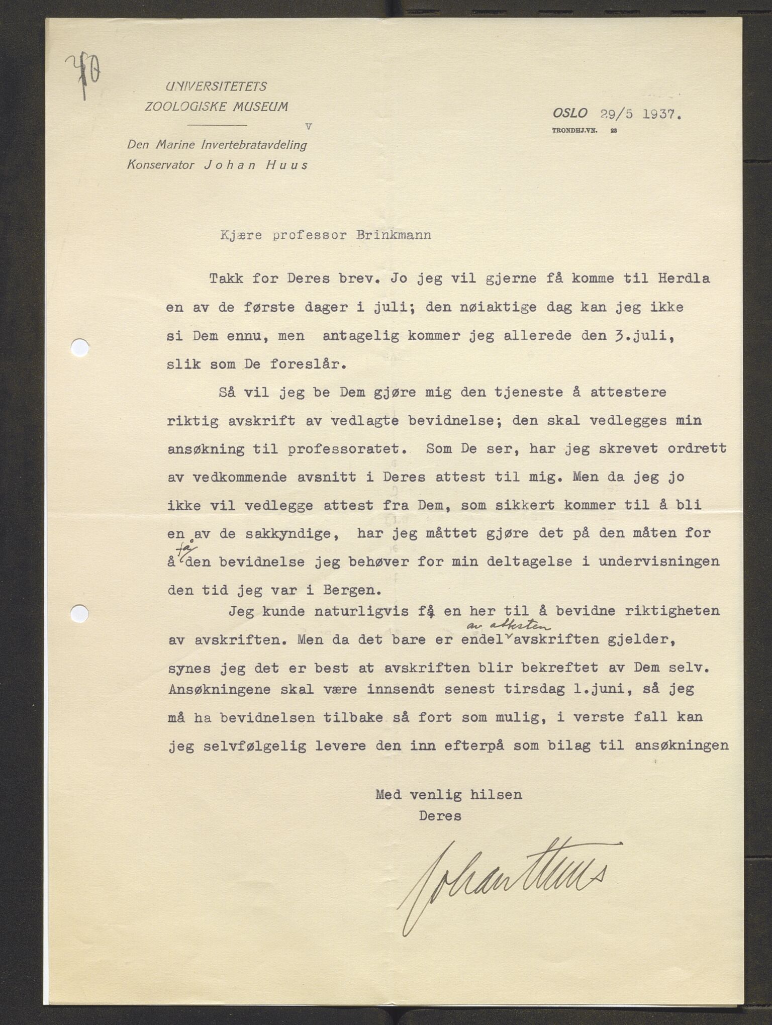 Bergens Museum, AV/SAB-A-17301/13/D/L0002: Korrespondanse , 1928-1940, p. 552