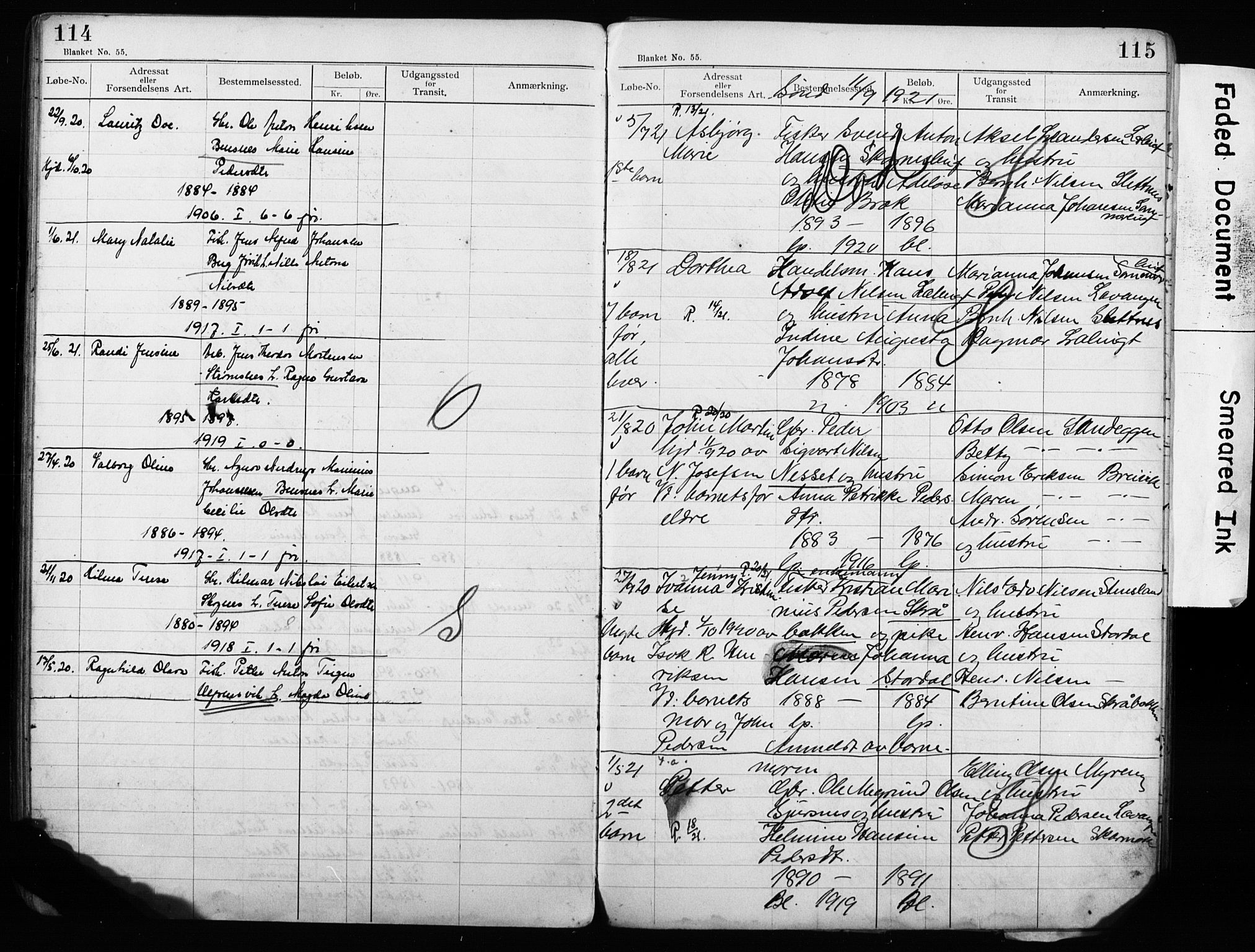 Lyngen sokneprestembete, AV/SATØ-S-1289/H/Ha/L0052/0002: Baptism register no. 52.2, 1915-1928, p. 114-115