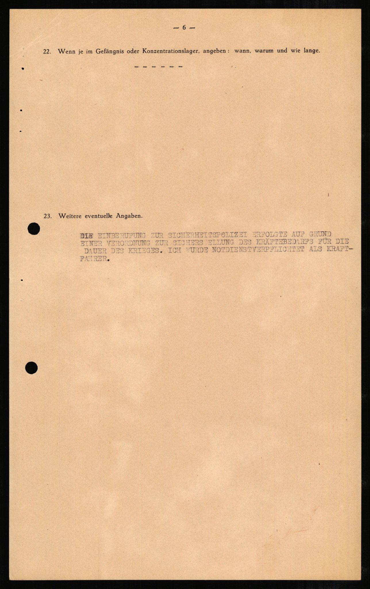 Forsvaret, Forsvarets overkommando II, RA/RAFA-3915/D/Db/L0002: CI Questionaires. Tyske okkupasjonsstyrker i Norge. Tyskere., 1945-1946, p. 146