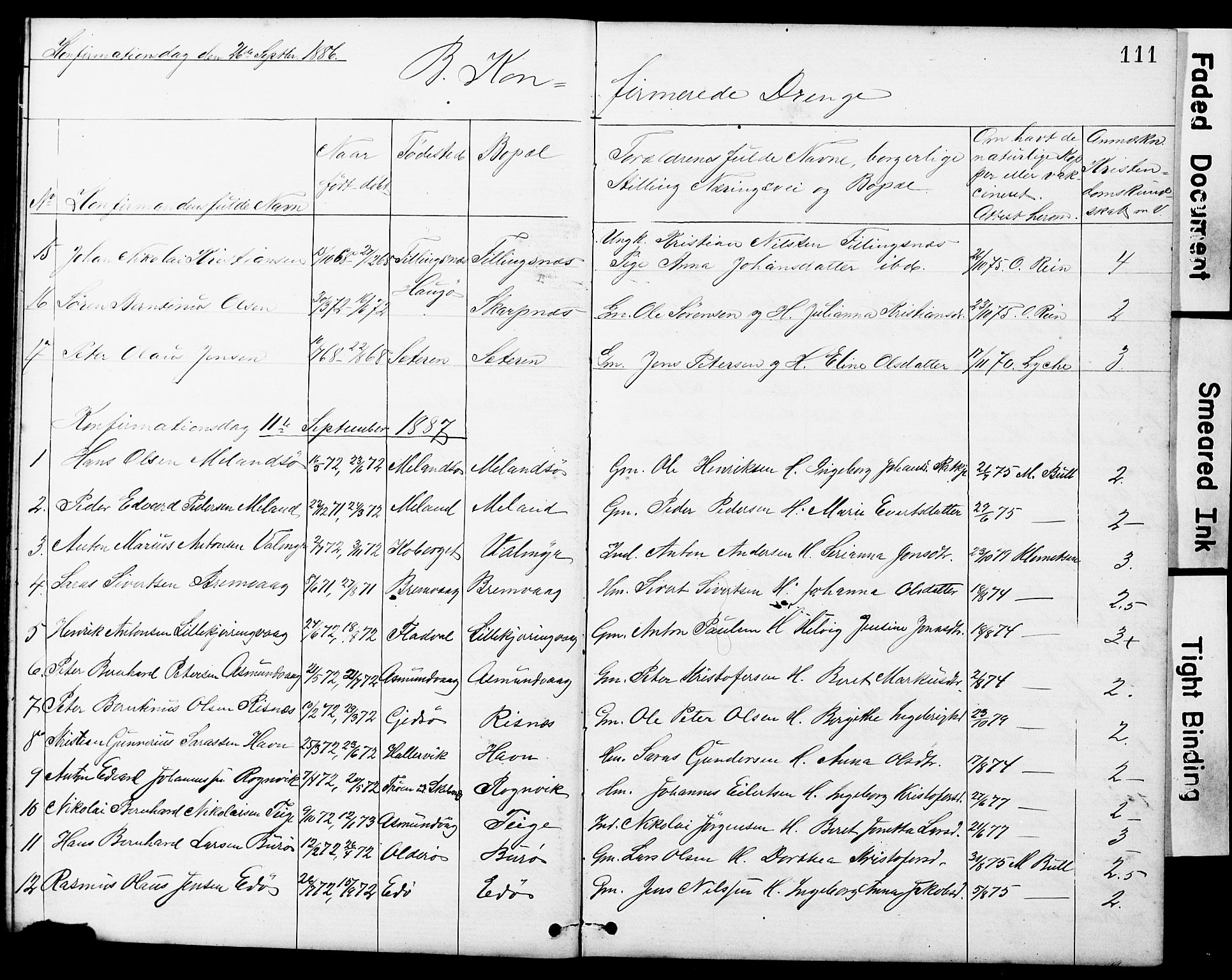 Ministerialprotokoller, klokkerbøker og fødselsregistre - Sør-Trøndelag, AV/SAT-A-1456/634/L0541: Parish register (copy) no. 634C03, 1874-1891, p. 111