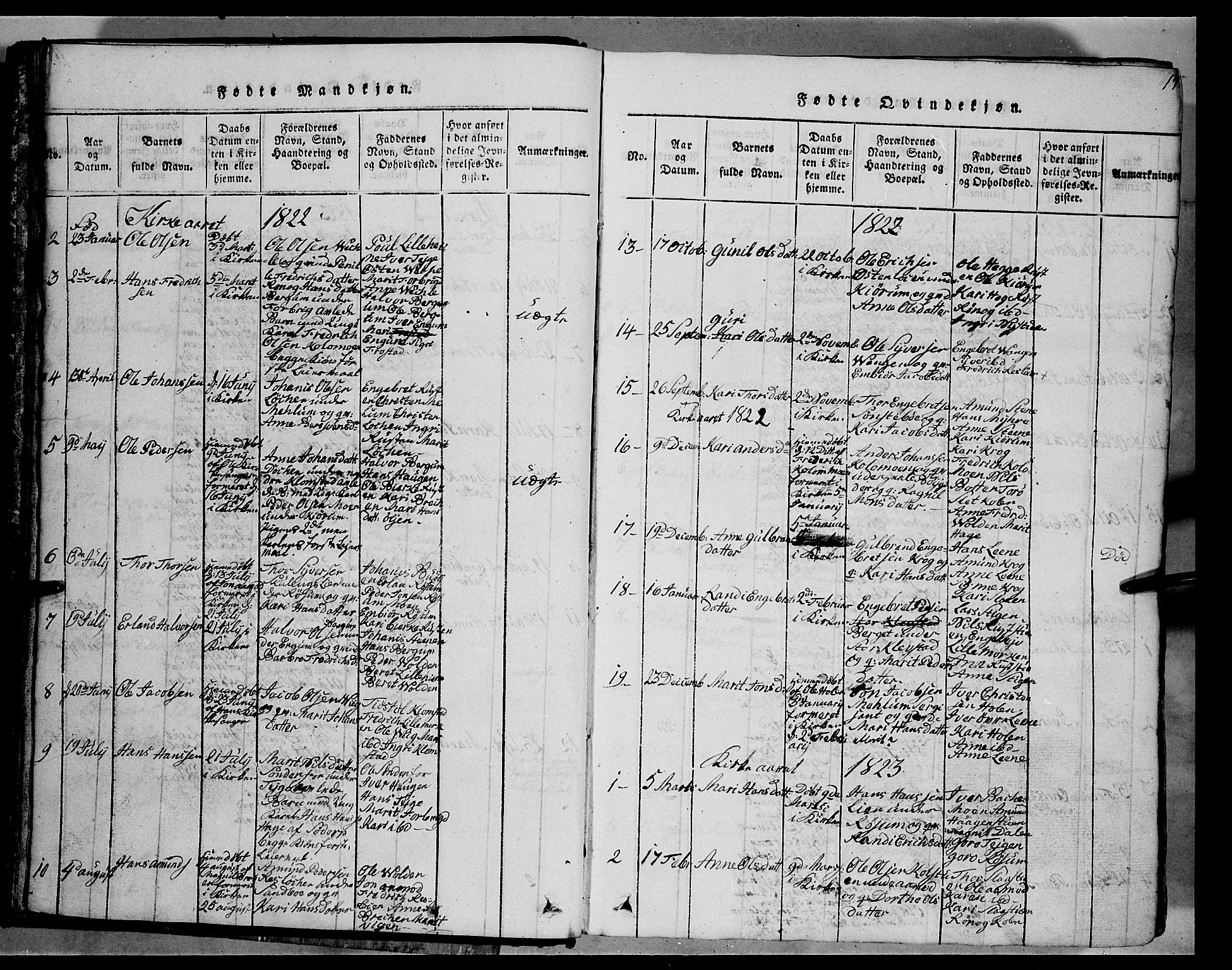 Fron prestekontor, SAH/PREST-078/H/Ha/Hab/L0002: Parish register (copy) no. 2, 1816-1850, p. 17