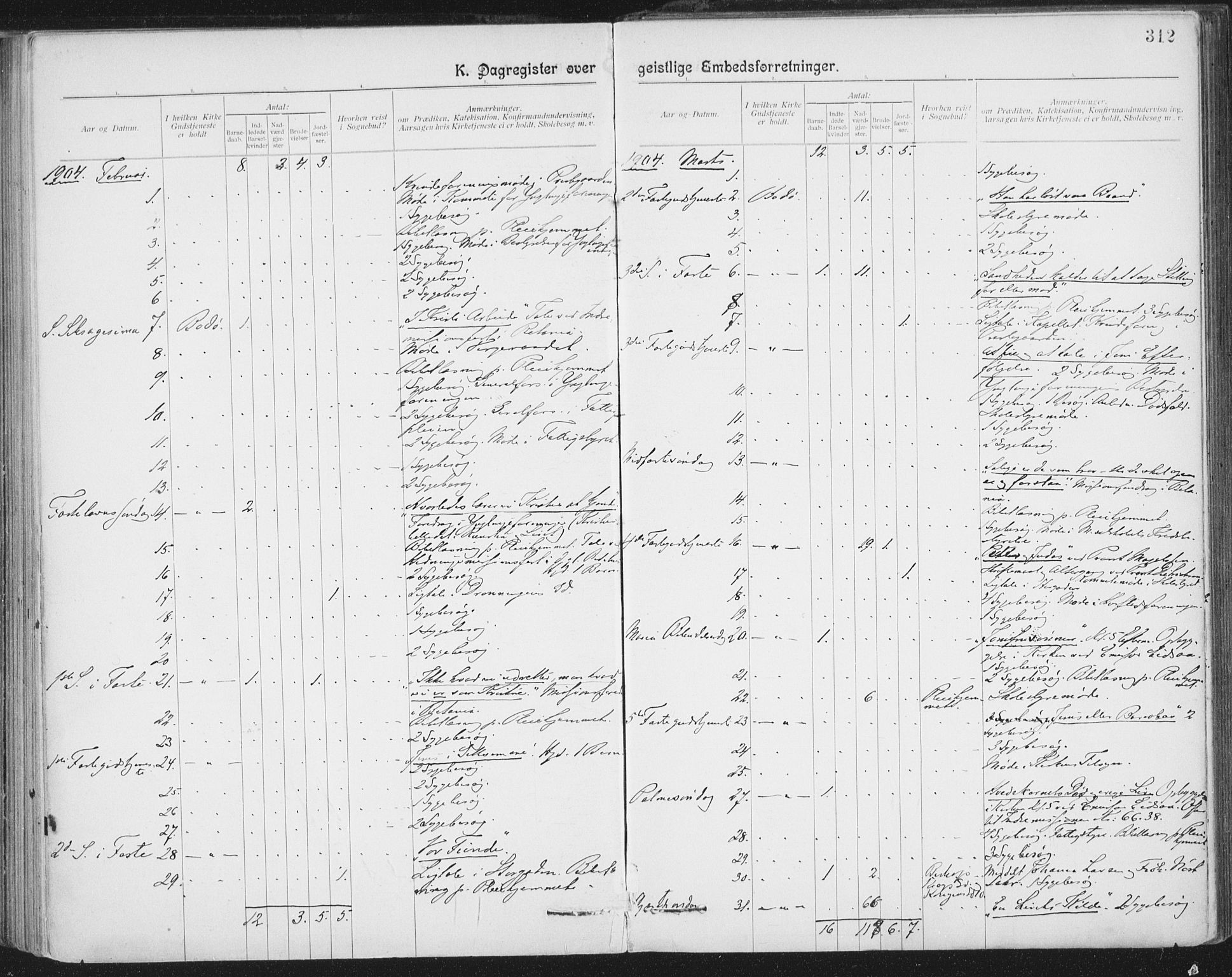 Ministerialprotokoller, klokkerbøker og fødselsregistre - Nordland, AV/SAT-A-1459/801/L0012: Parish register (official) no. 801A12, 1900-1916, p. 312